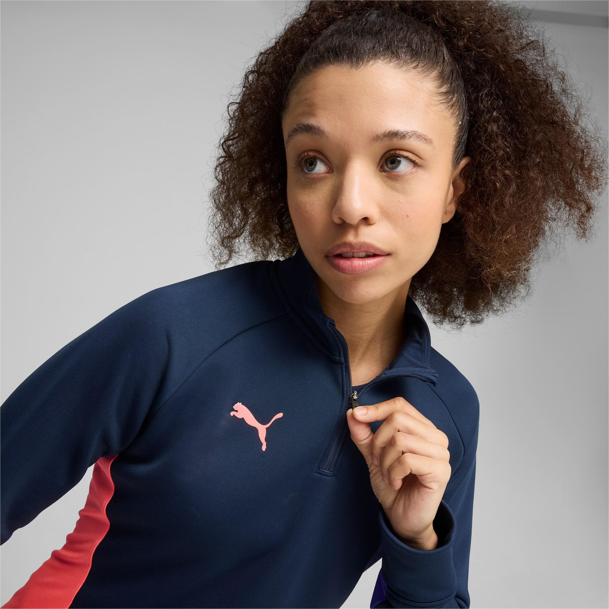 PUMA individualBLAZE Quarter-Zip Top Women in Dark Blue Product Image