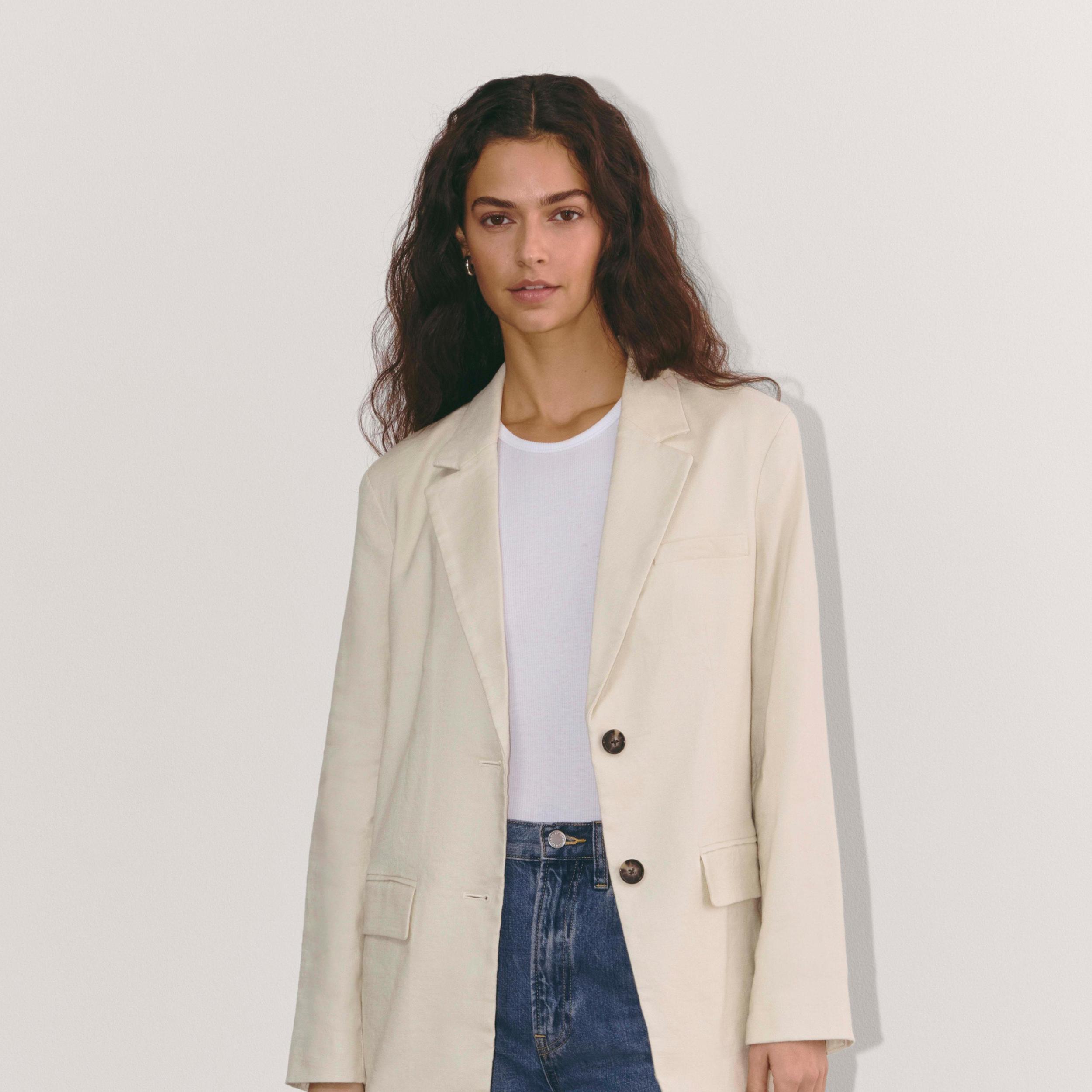 The Oversized Blazer in Stretch Linen Product Image