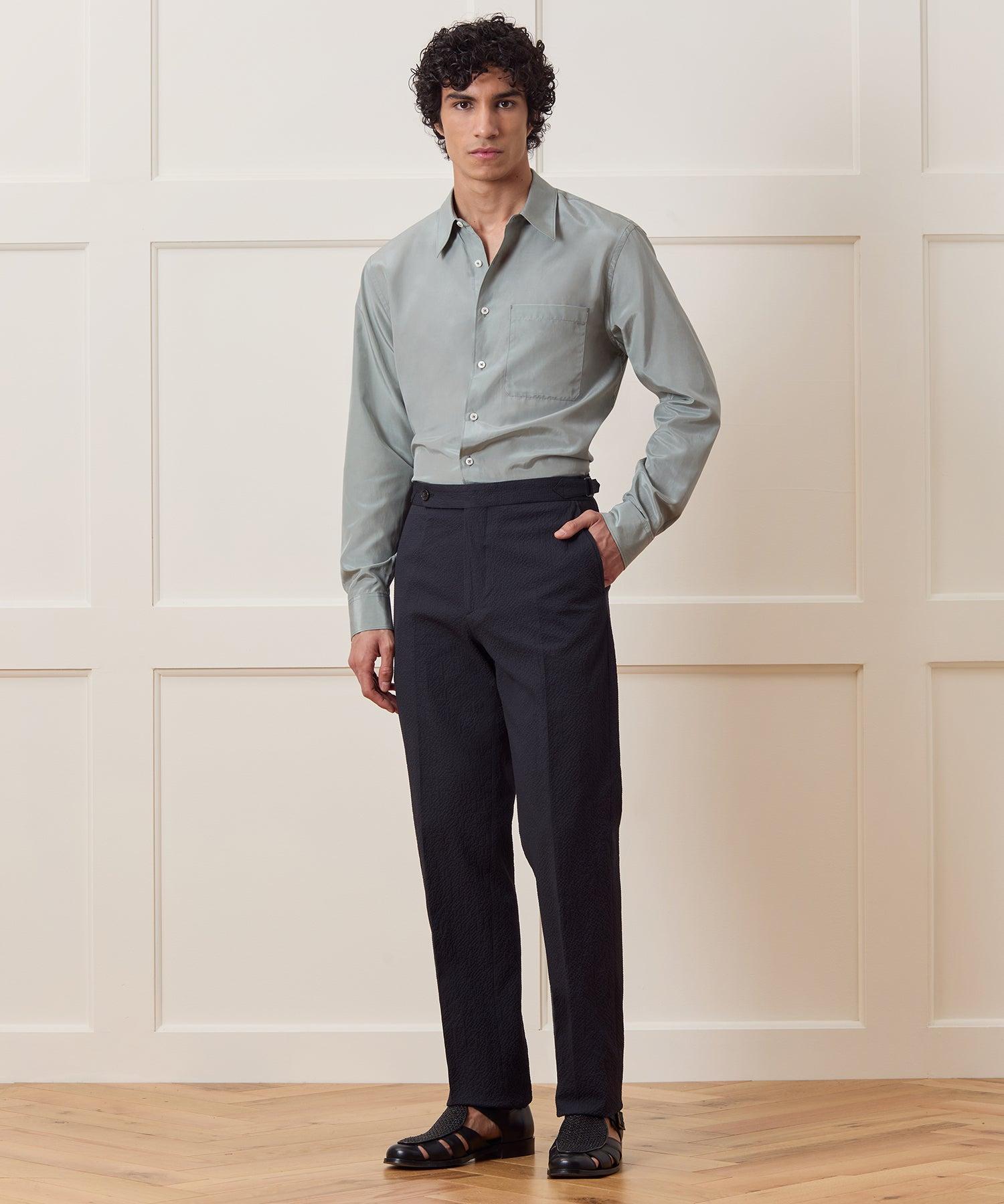 Italian Seersucker Side Tab Trouser Product Image