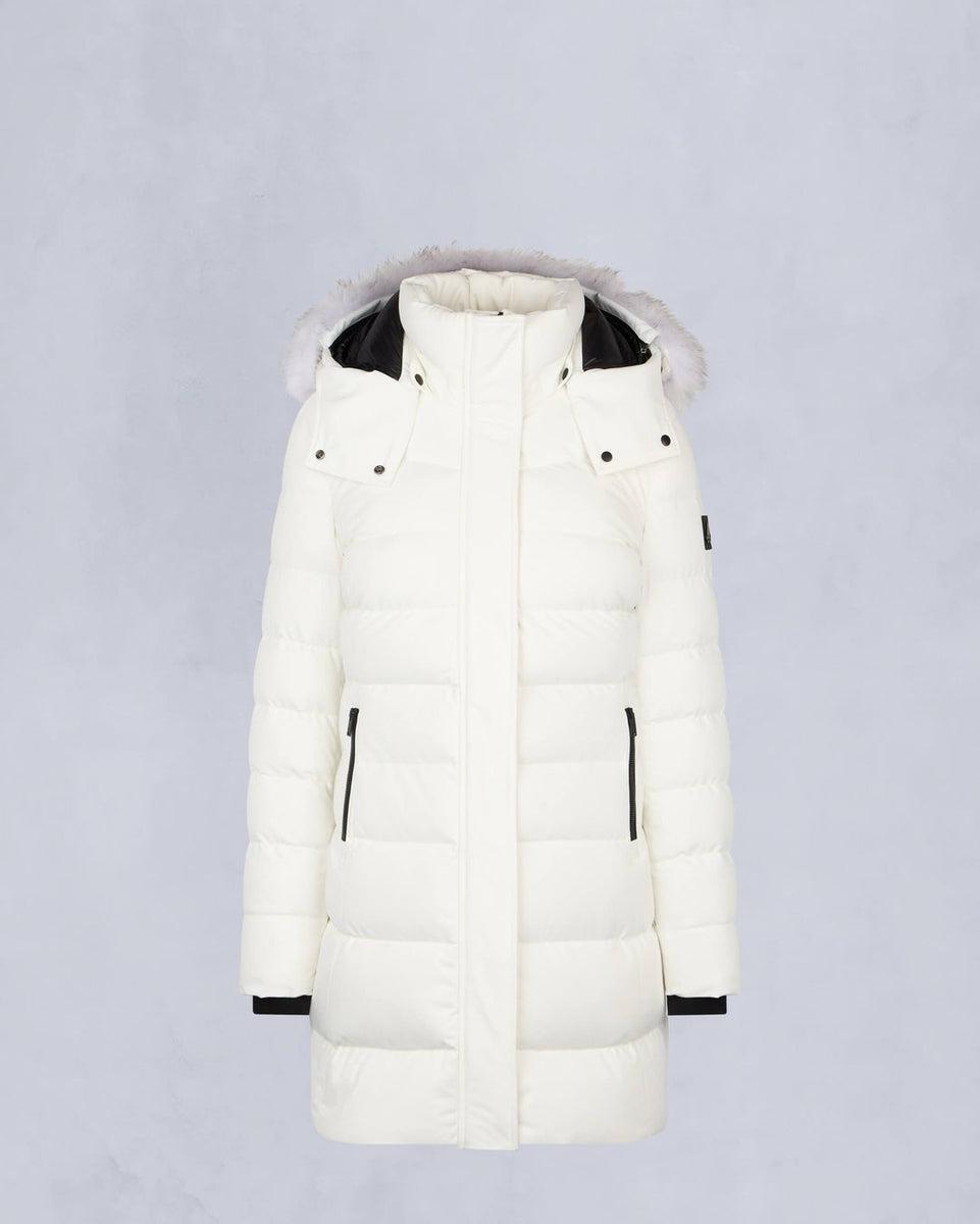 Moose Knuckles Womens Watershed 3 Parka in Milky Way with Natural Shearling Product Image