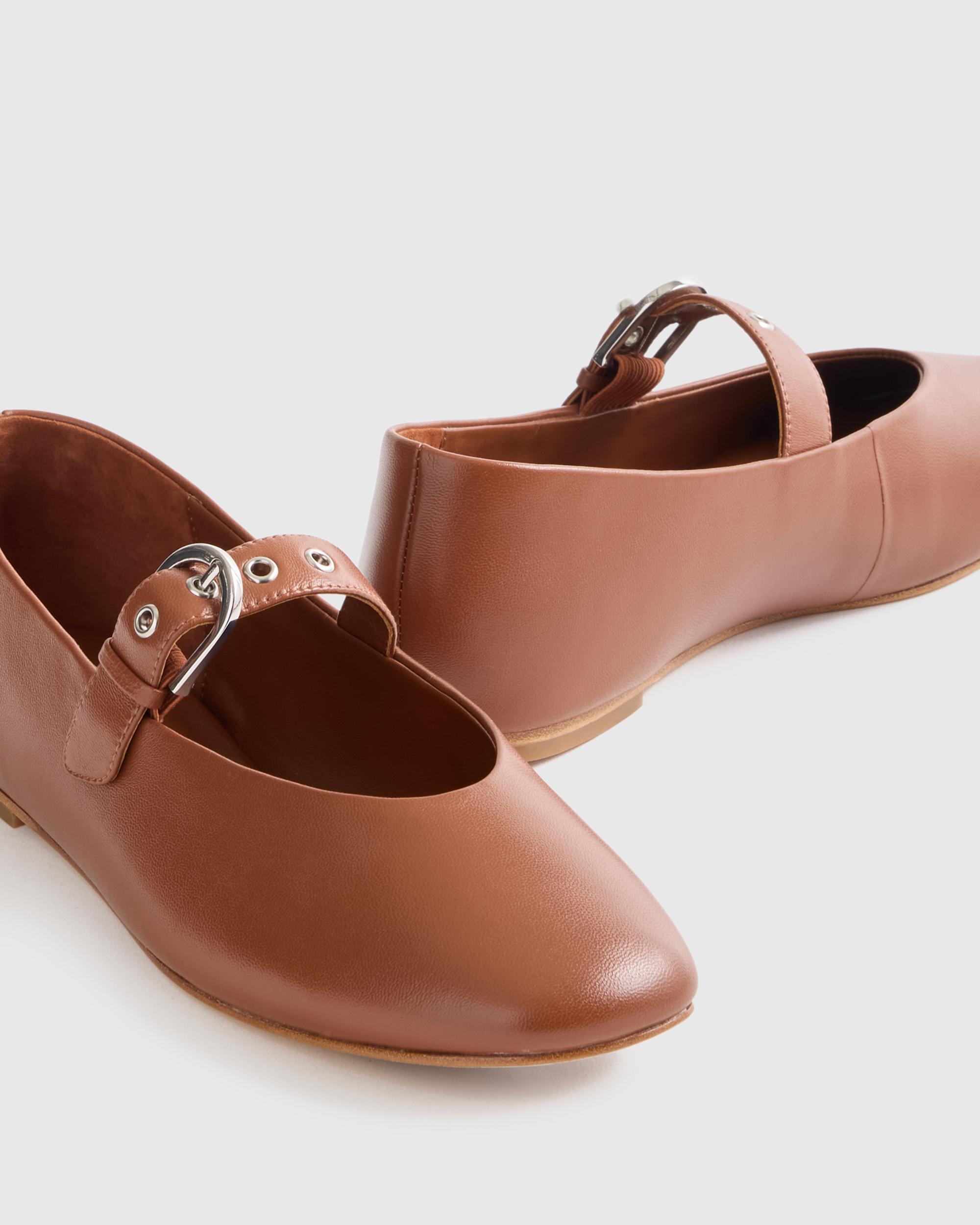 Quince | Women's Italian Leather Mary-Jane Flat Product Image