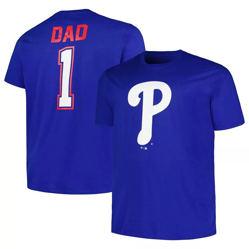 Men's Profile Royal Philadelphia Phillies Big & Tall #1 Dad T-Shirt, Size: 4XLT, Blue Product Image