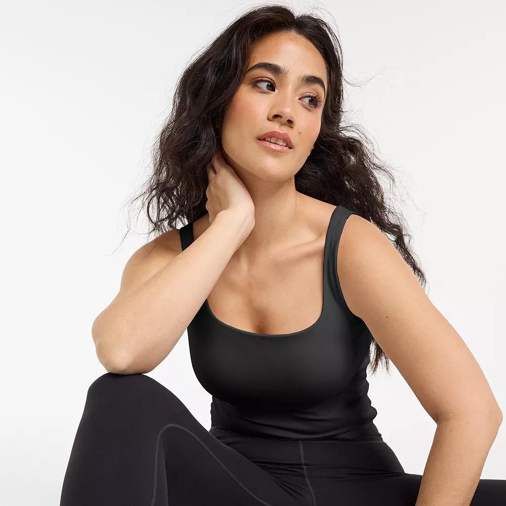 Women's FLX Affirmation Square Neck Tank Top, Size: XS, Mineral Black Product Image