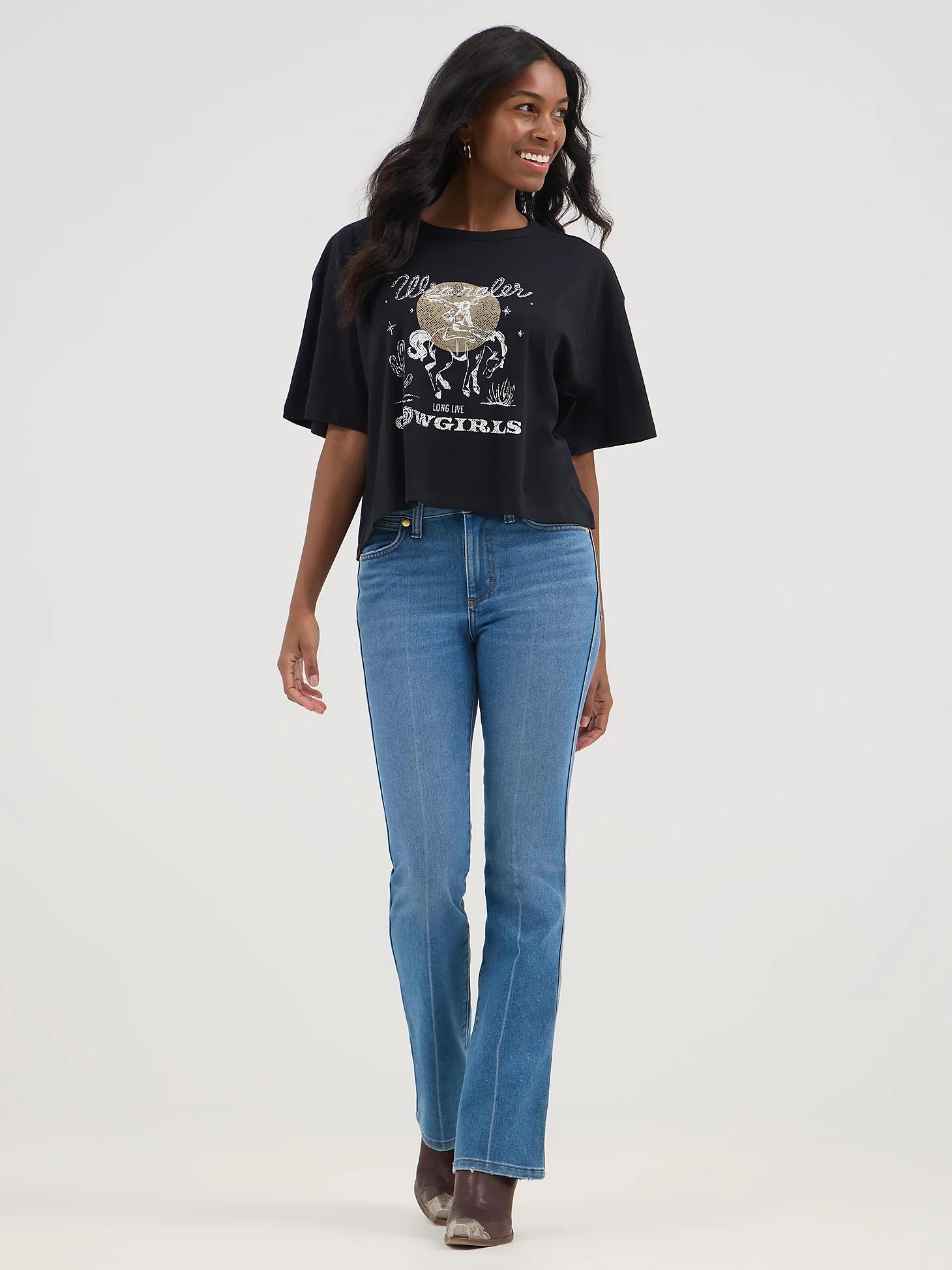 Wrangler® x Yellow Rose by Kendra Scott Boxy Crop Tee | Women's TOPS | Wrangler® Product Image