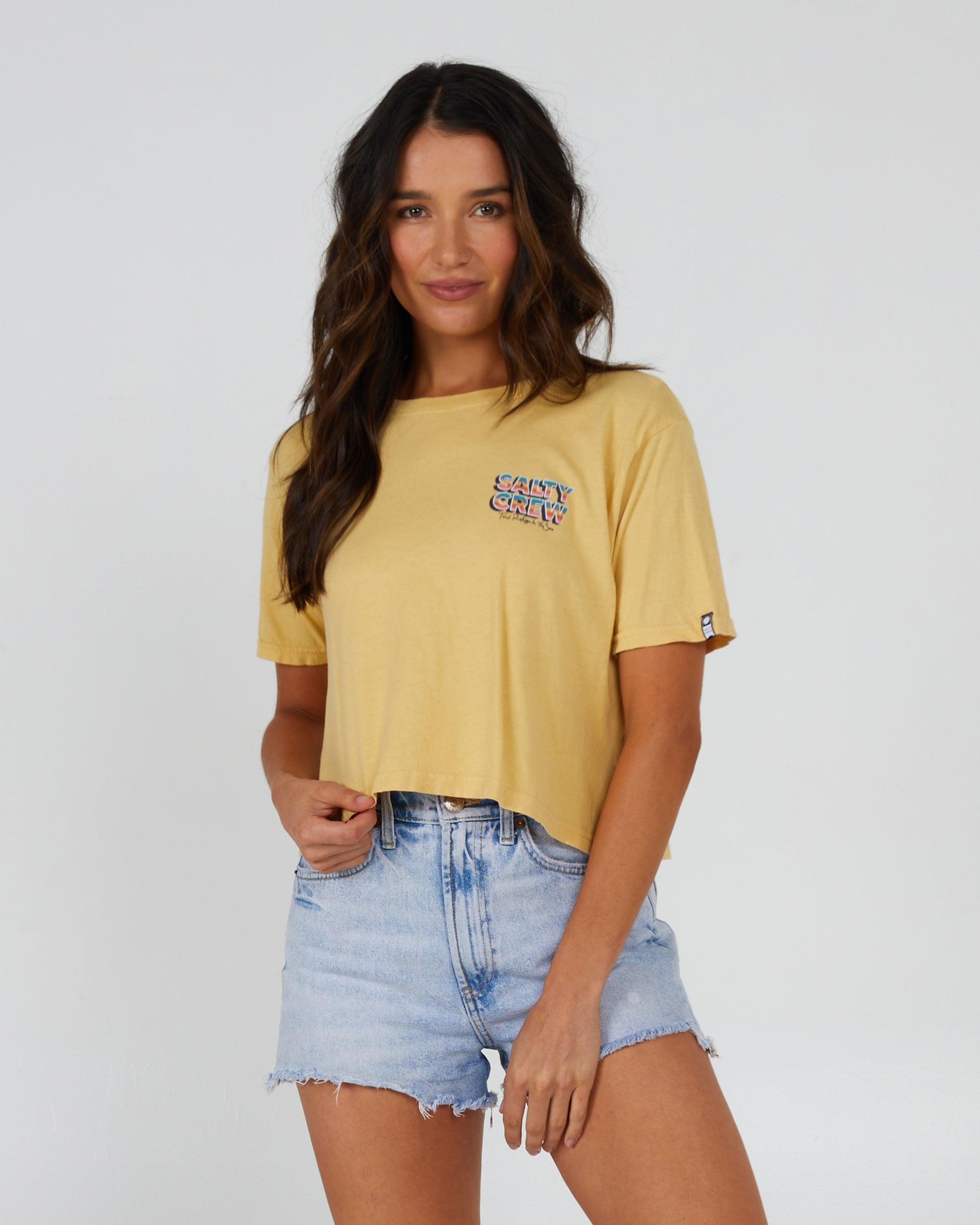 Summertime Crop Tee - Dusty Gold Female Product Image