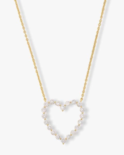 She's an Icon Heart Necklace - Gold|White Diamondettes Product Image