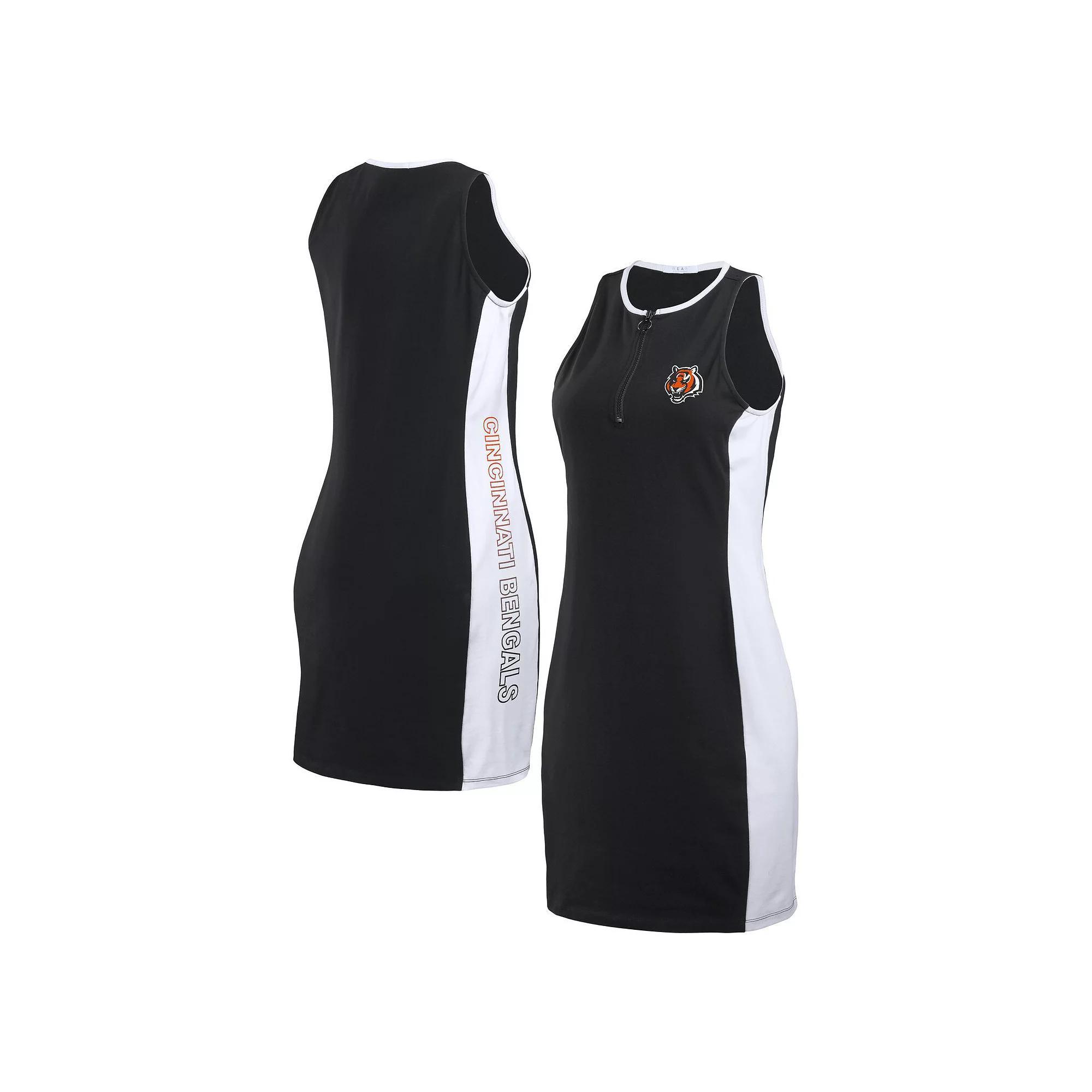 Women's WEAR by Erin Andrews Black Philadelphia Phillies Color Block Quarter-Zip Sleeveless Dress, Size: XS Product Image