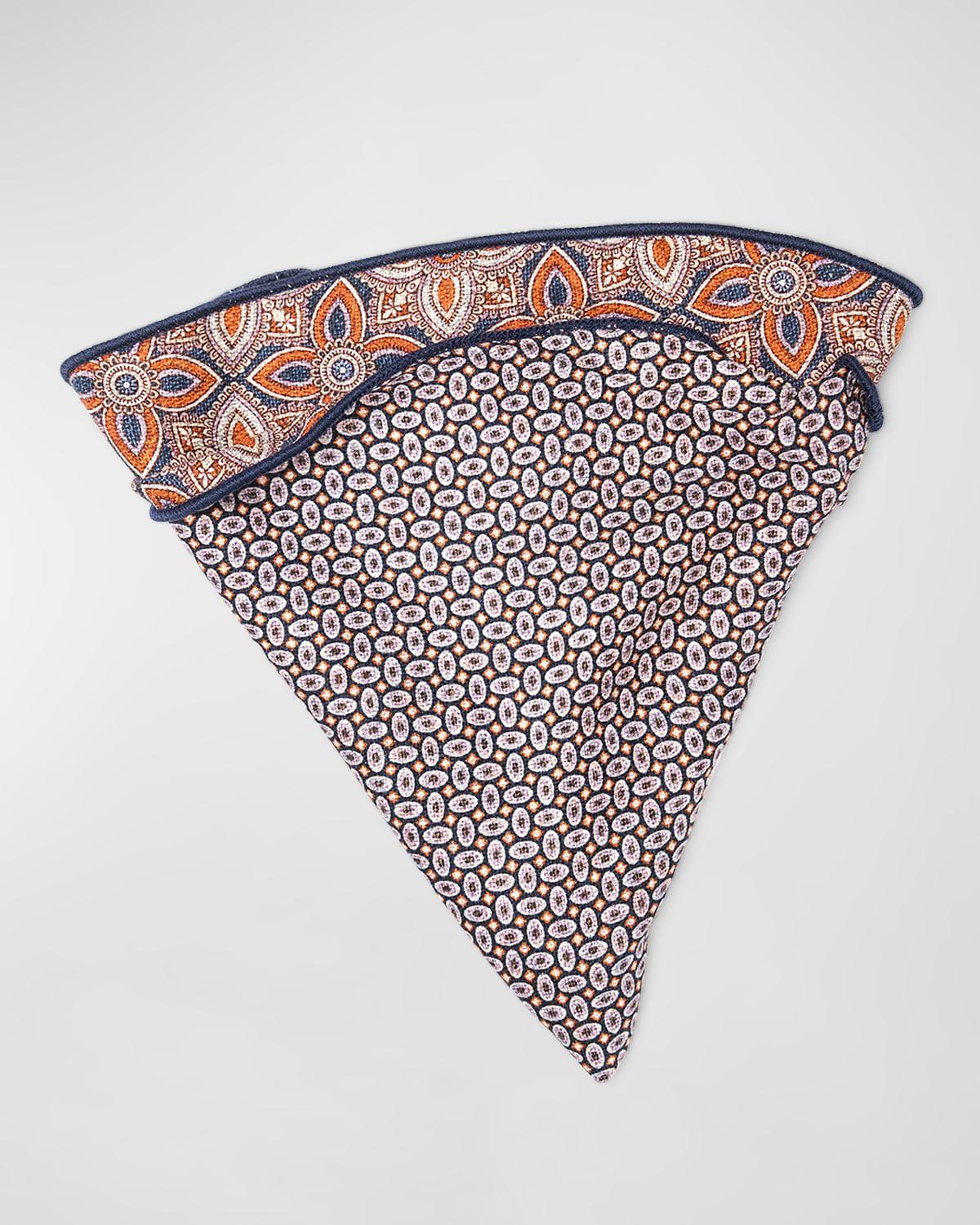 Men's Silk Reversible Geometric-Paisley Pocket Circle Product Image