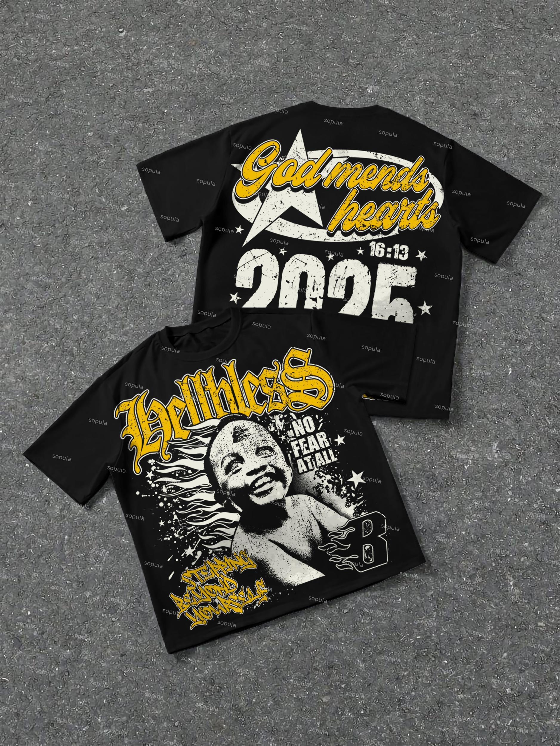 2025 God Mends Hearts Vintage Graphic Cotton T-shirt Product Image