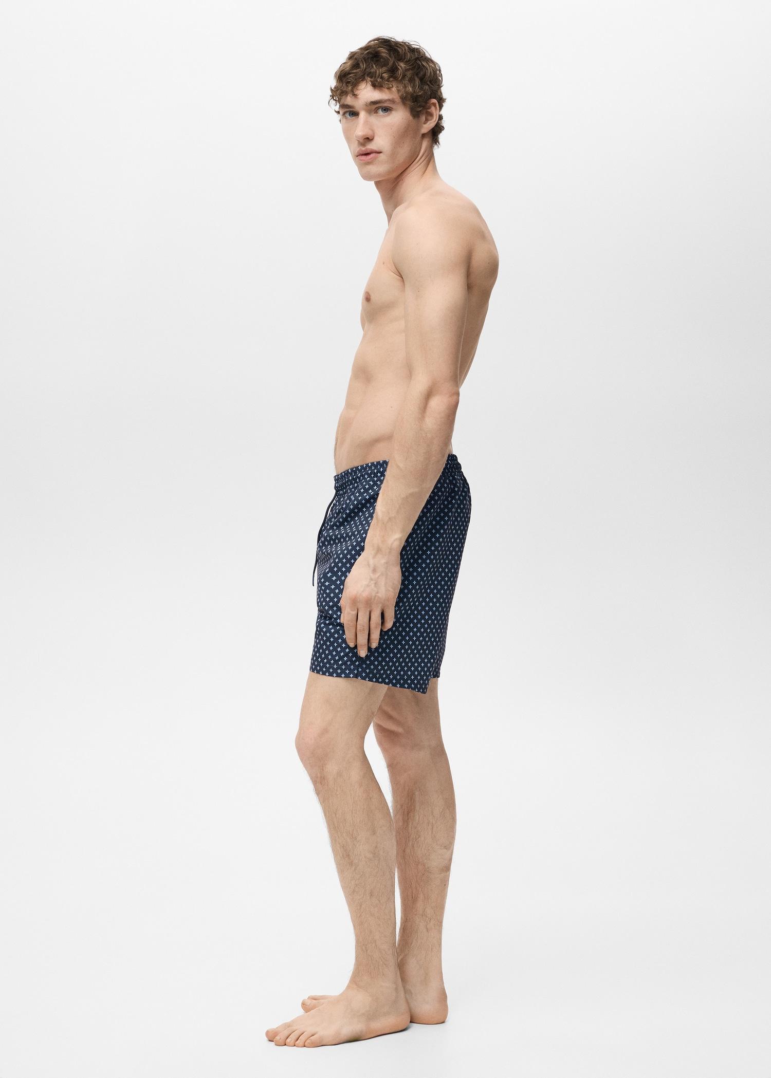 Geometric-print swimsuit - Men | MANGO USA Product Image