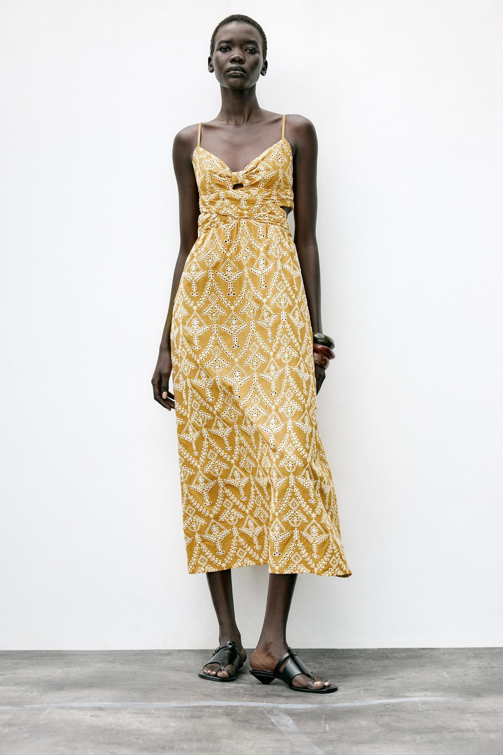 EMBROIDERED MIDI DRESS Product Image