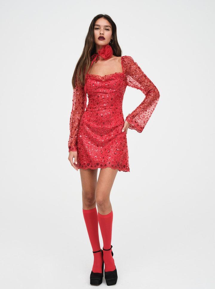 Gwendolyn Mini Dress — Red Product Image
