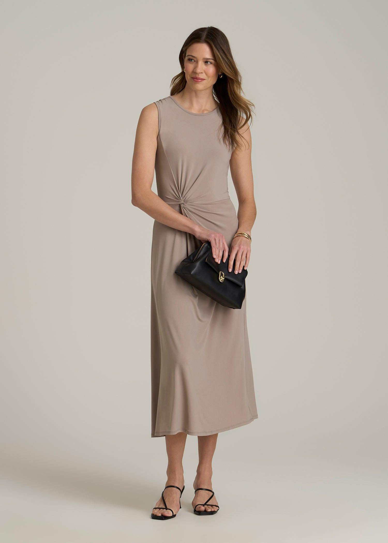Sleeveless Knot Front Dress for Tall Women in Atmosphere Product Image