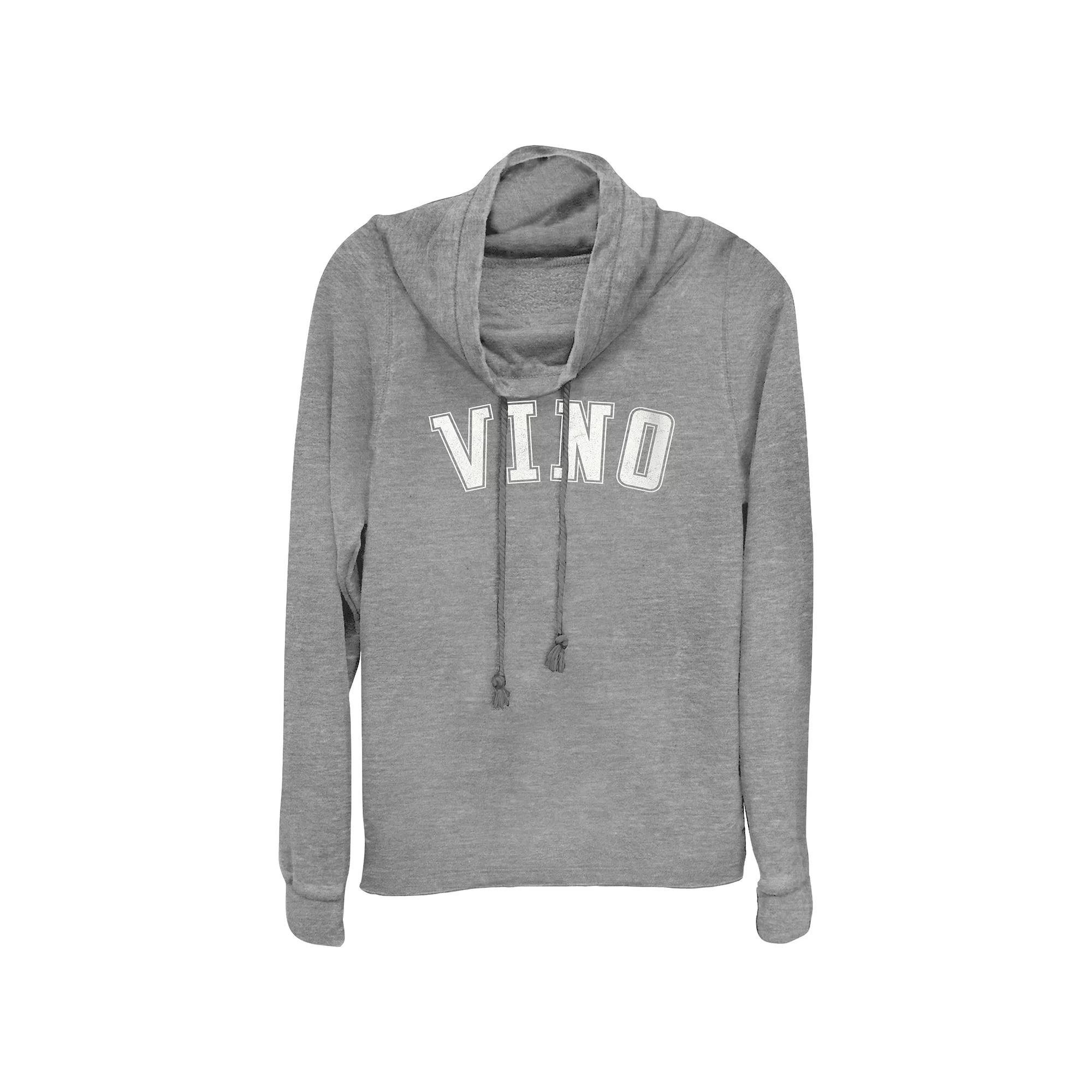 Women's Vino Cowlneck Graphic Lightweight Long Sleeve, Girl's, Size: Small, Gray Grey Product Image