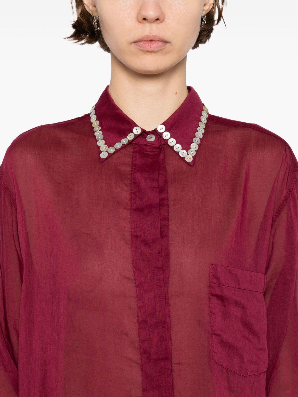 embroidered long-sleeved shirt Product Image