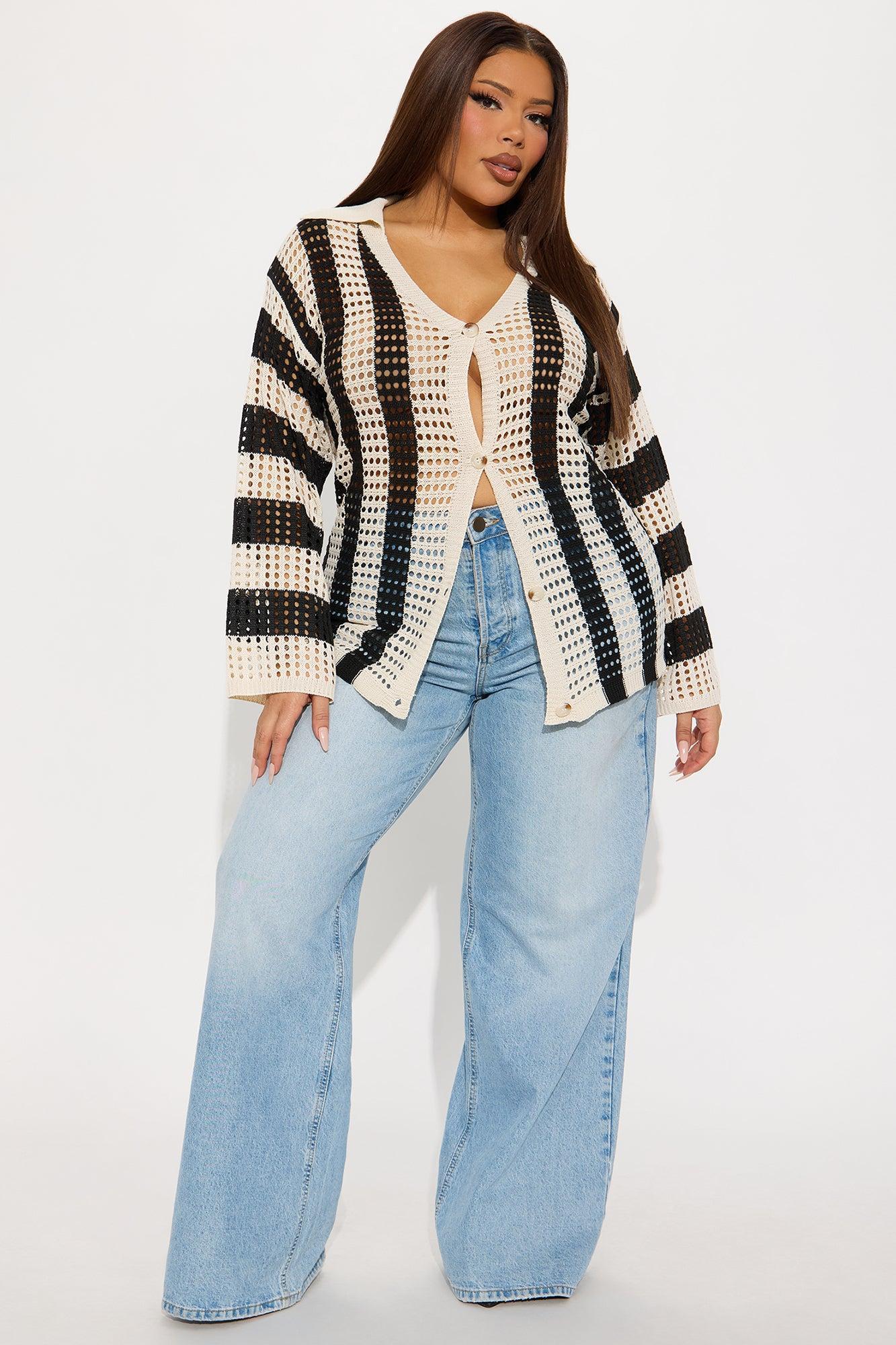 Seaside Bliss Crochet Shirt - Black/combo Product Image