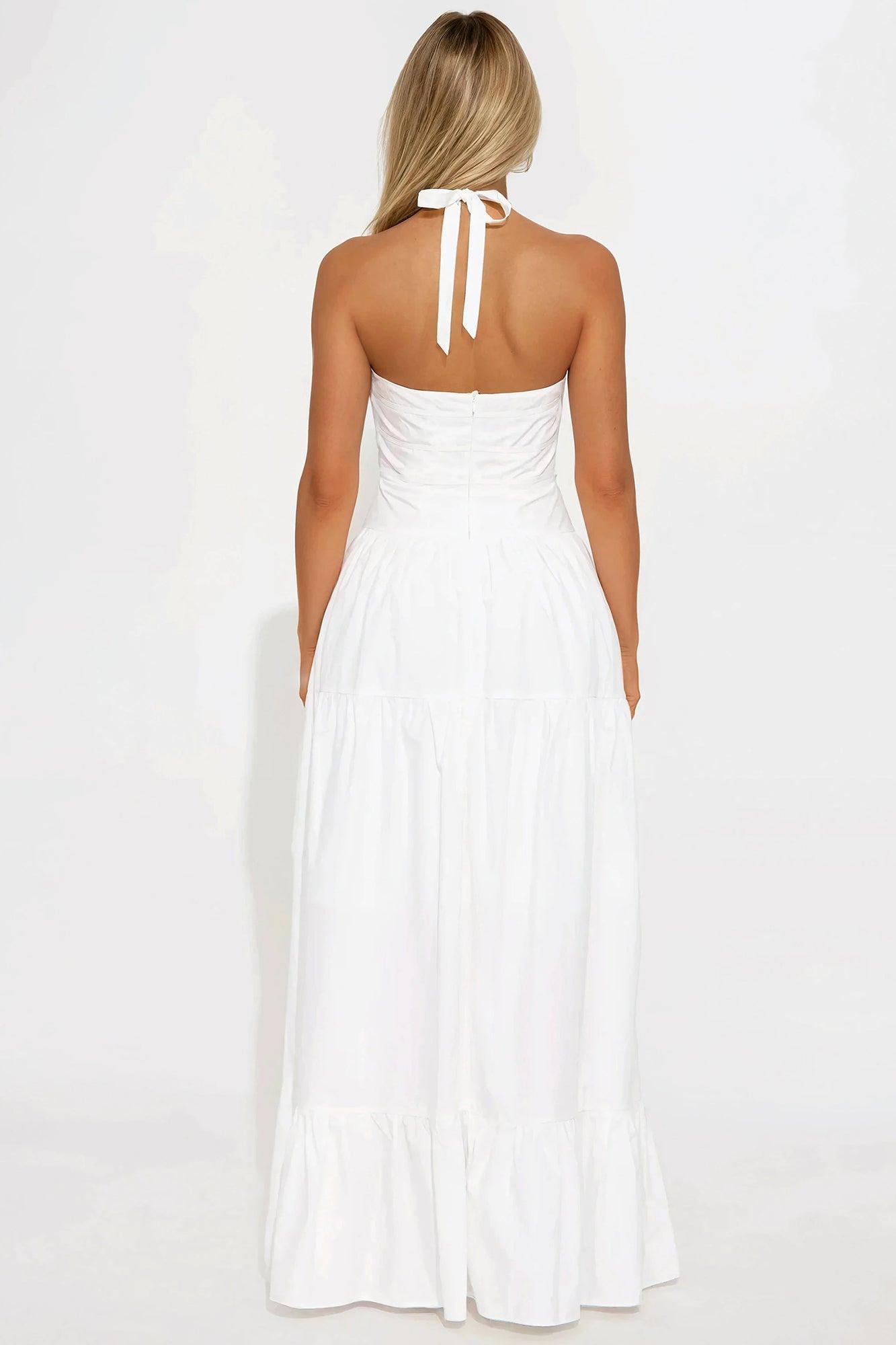 Maya Poplin Maxi Dress - White Product Image