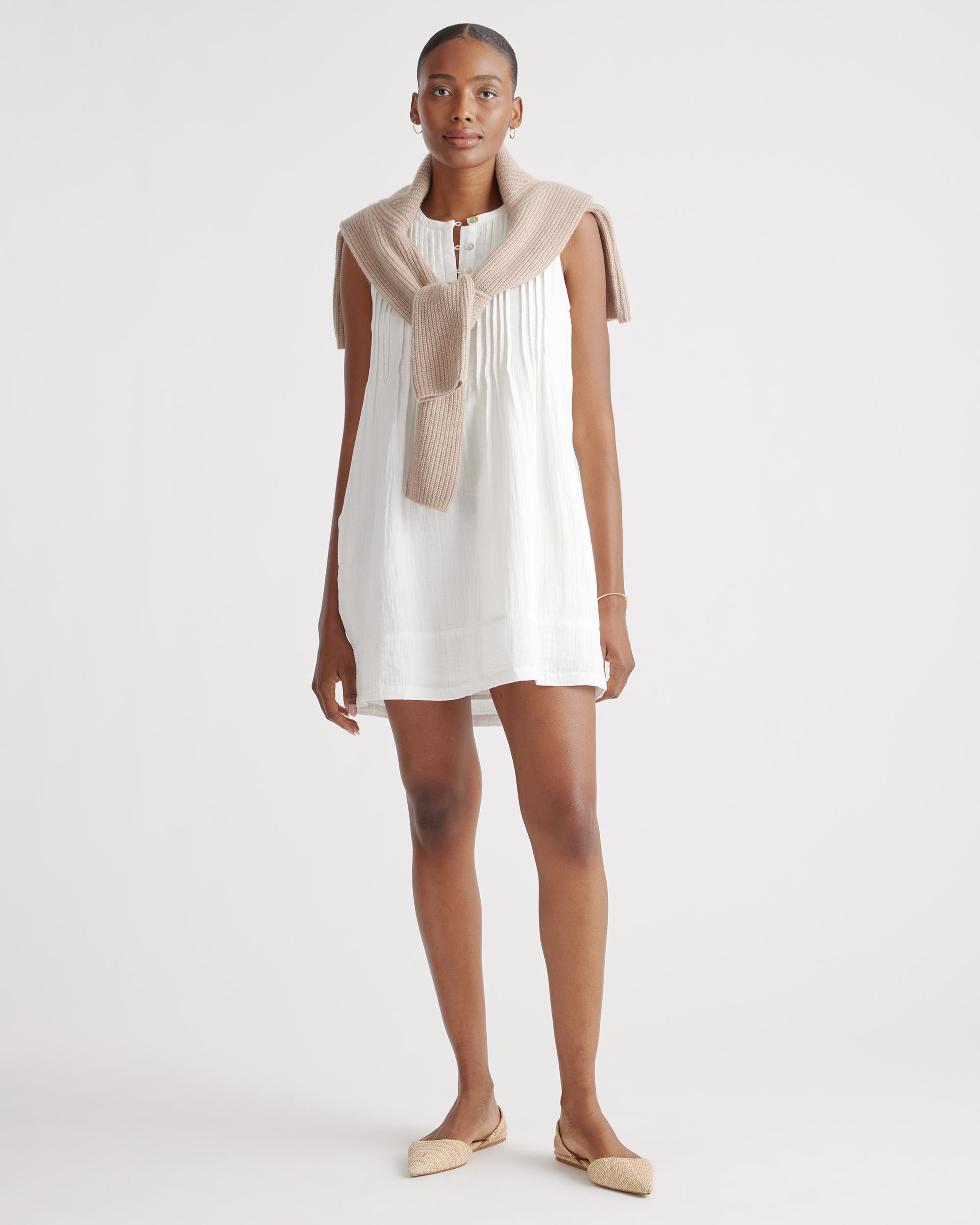 Quince | Women's Gauze Sleeveless Swing Dress Organic Cotton Product Image