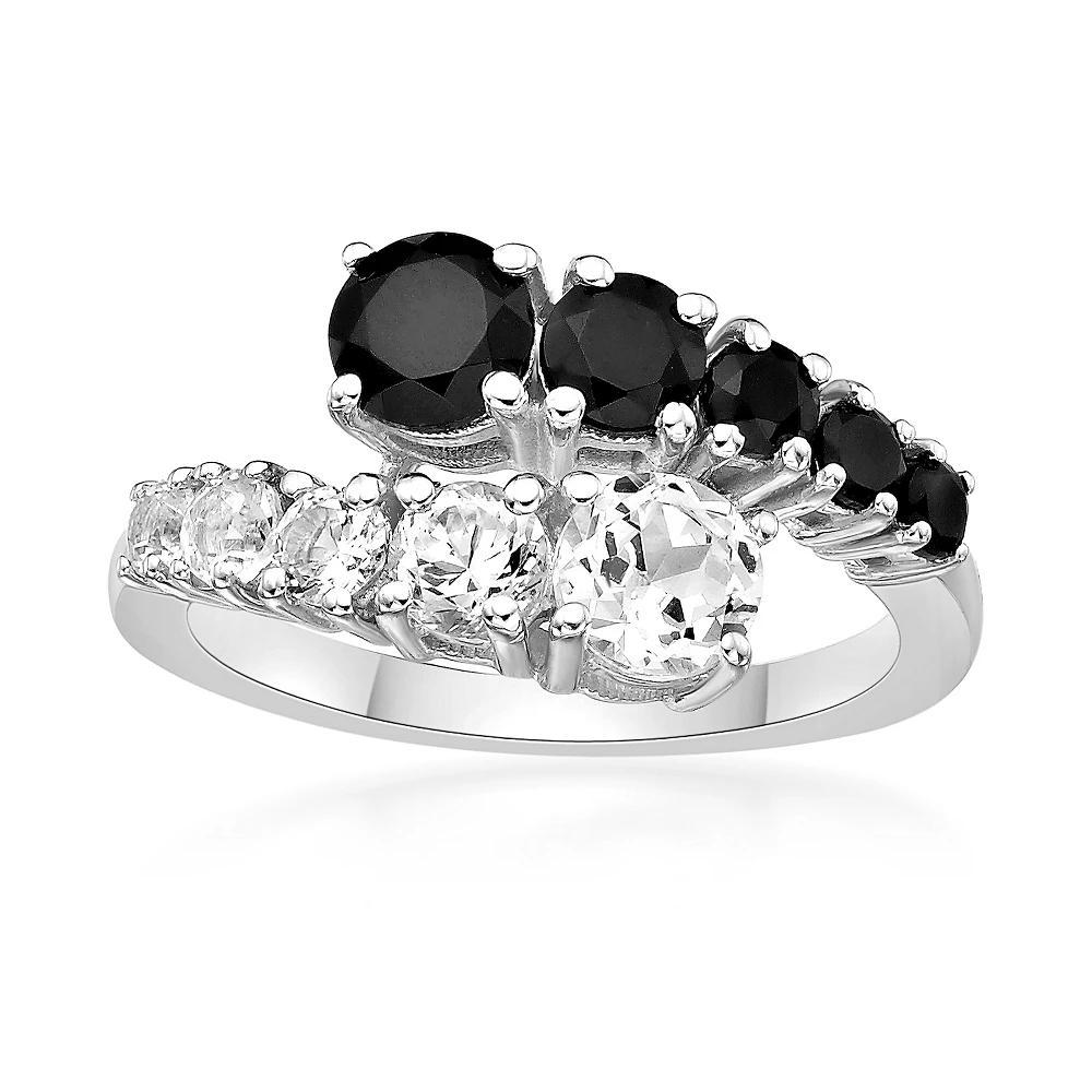 Gemminded Sterling Silver Black Onyx & Lab-Created White Sapphire Ring, Women's, Size: 9 Product Image