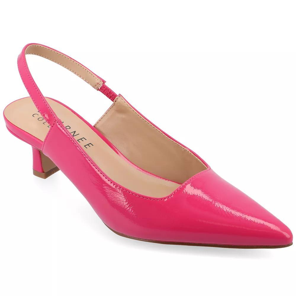 Journee Paulina Women's Slingback Heels, Size: 6.5, Patent Pink Product Image