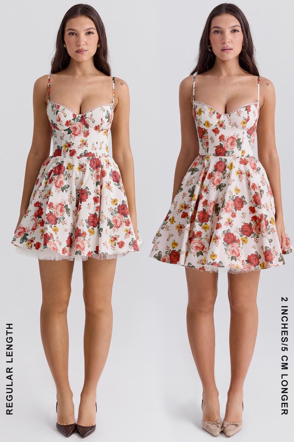 Minimoiselle  italian rose print tulle mini dress Product Image