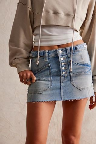 Izzie Denim Mini Skirt Product Image