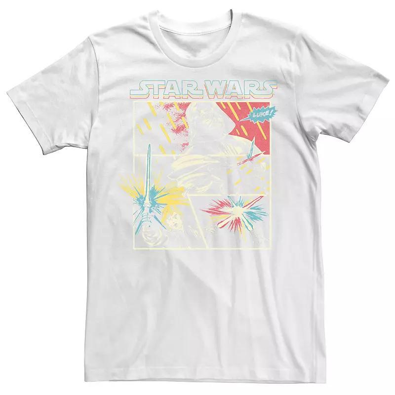 Men's Star Wars Luke & Vader Comic Fight Tee, Size: Large, Black Product Image