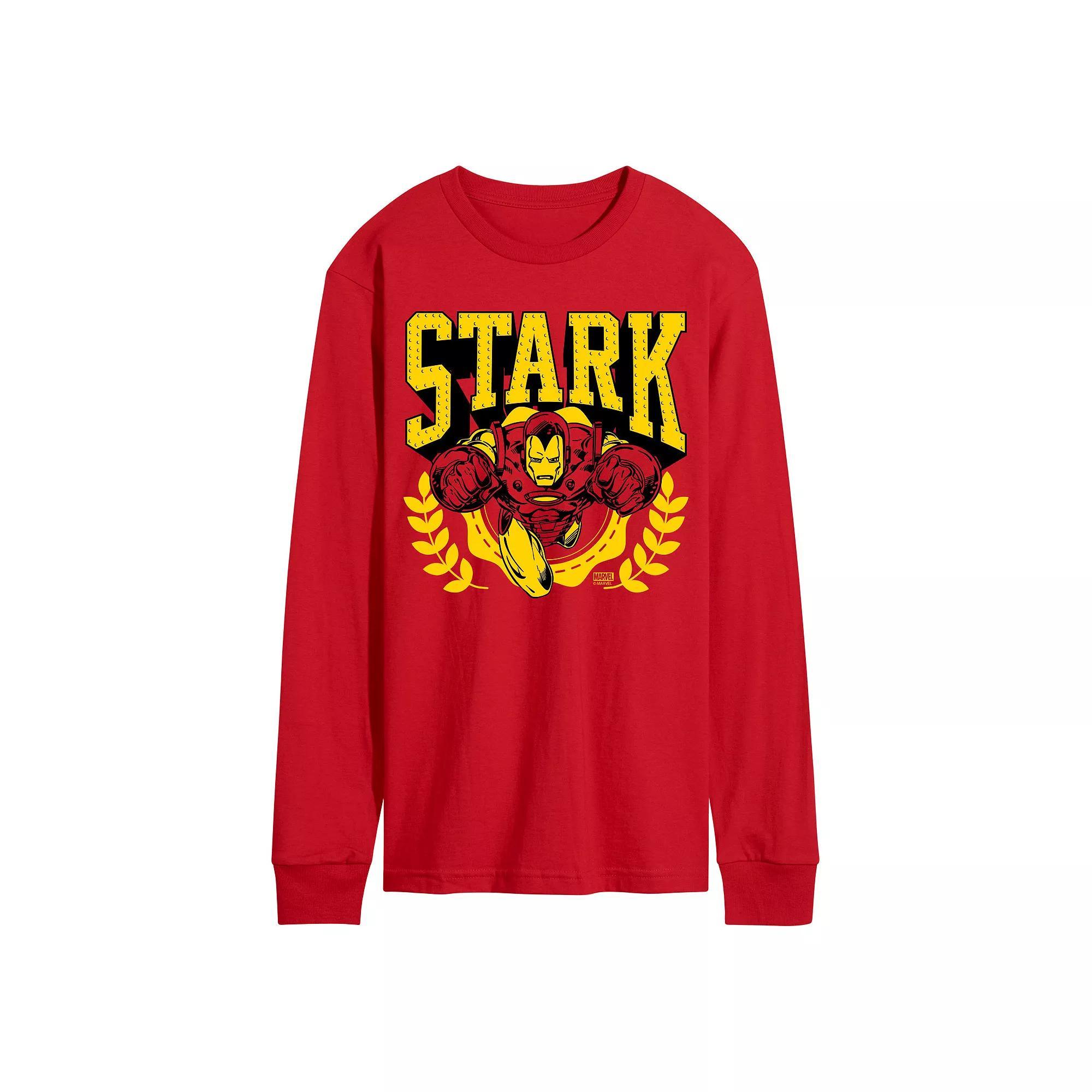 Mens Marvel Iron Man Stark Collegiate Long Sleeve Graphic Tee Product Image