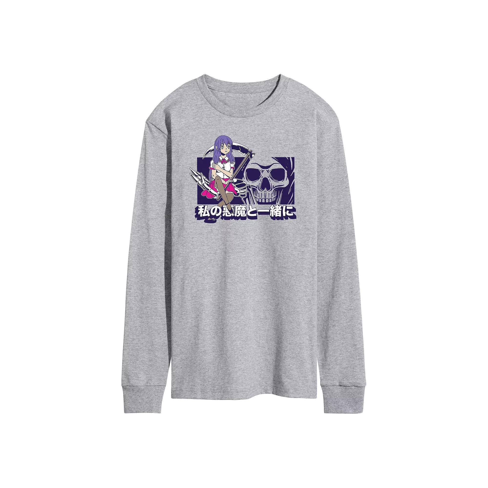 Mens Anime Down With My Demons Long Sleeve Tee Product Image