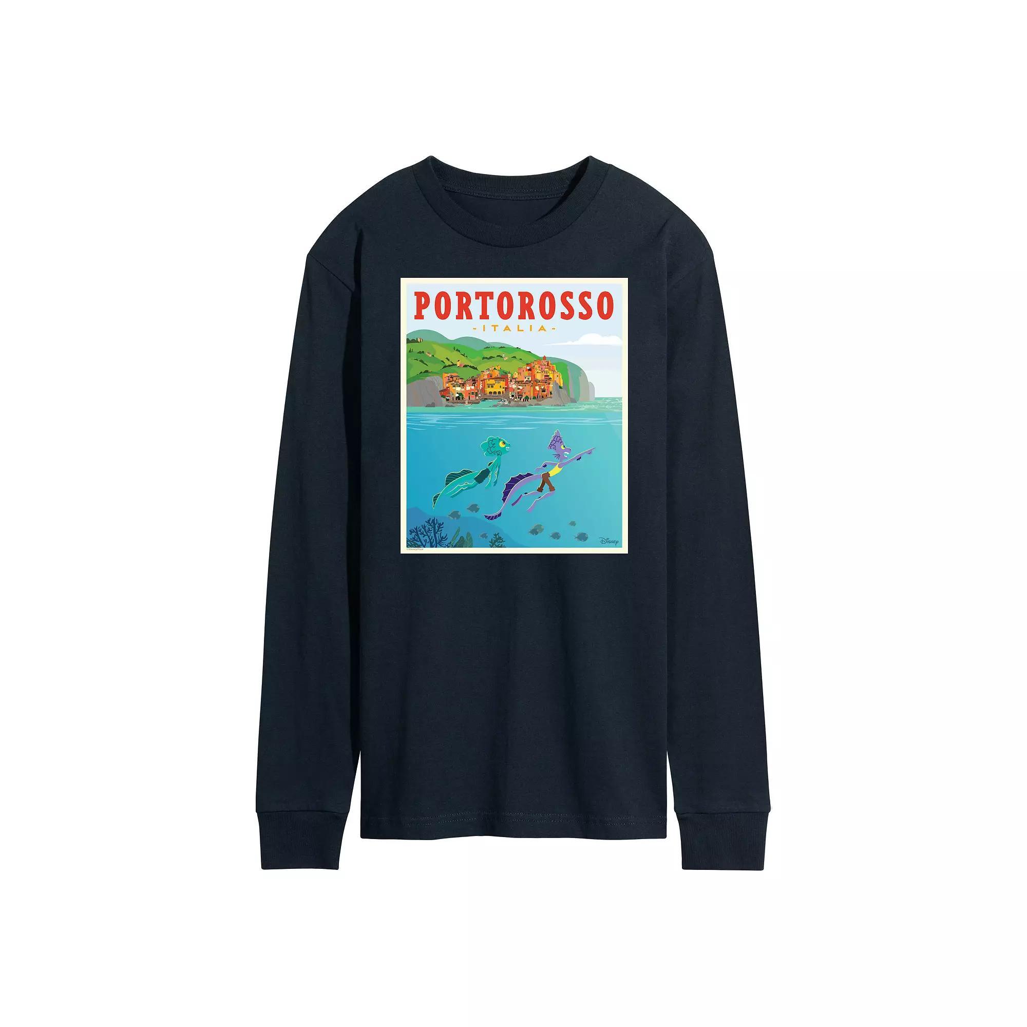 Disneys Luca Mens Italy Postcard Long Sleeve Blue Product Image