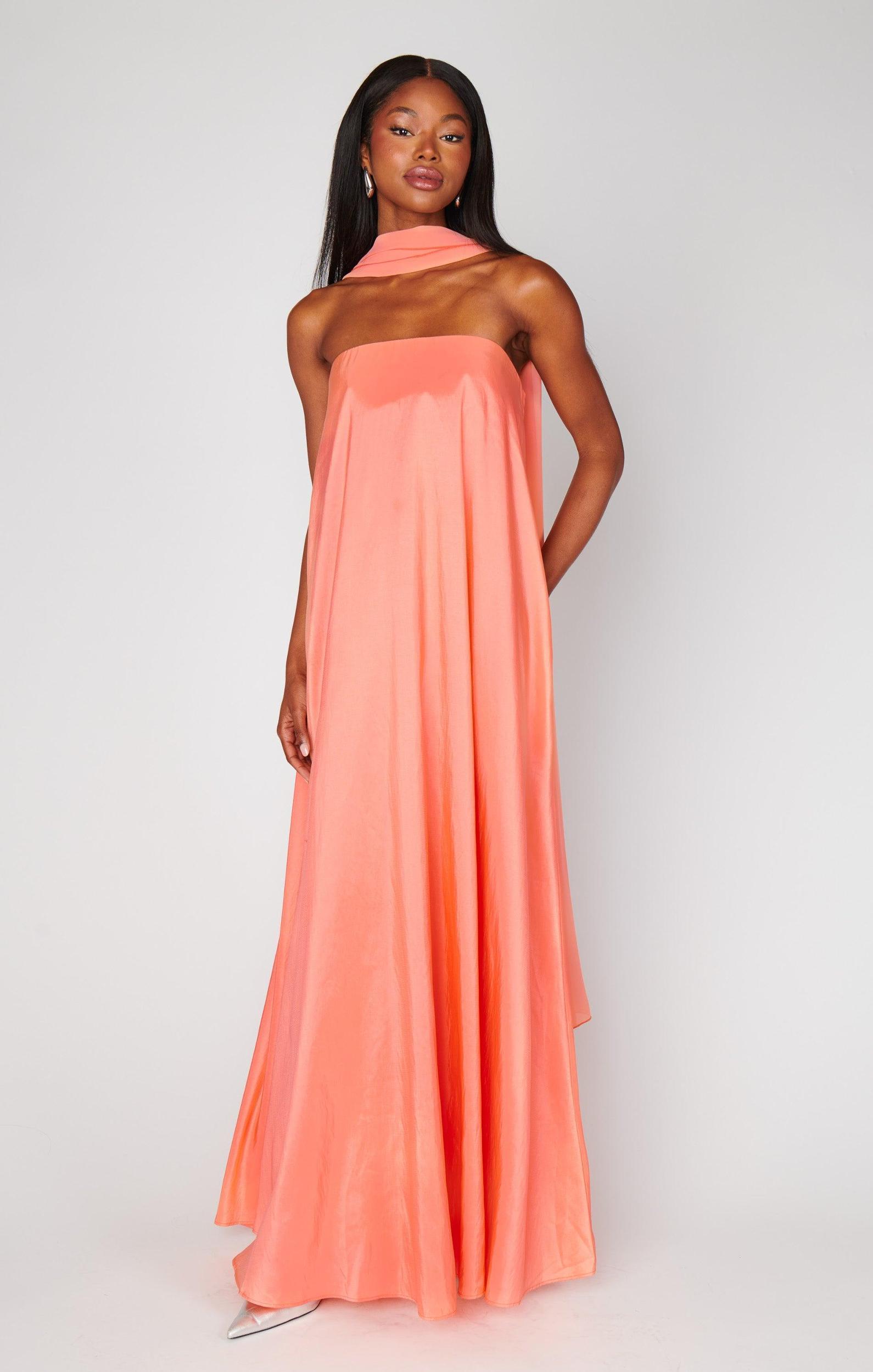 Tinsley Tube Dress ~ Cantaloupe Light Taffeta Product Image