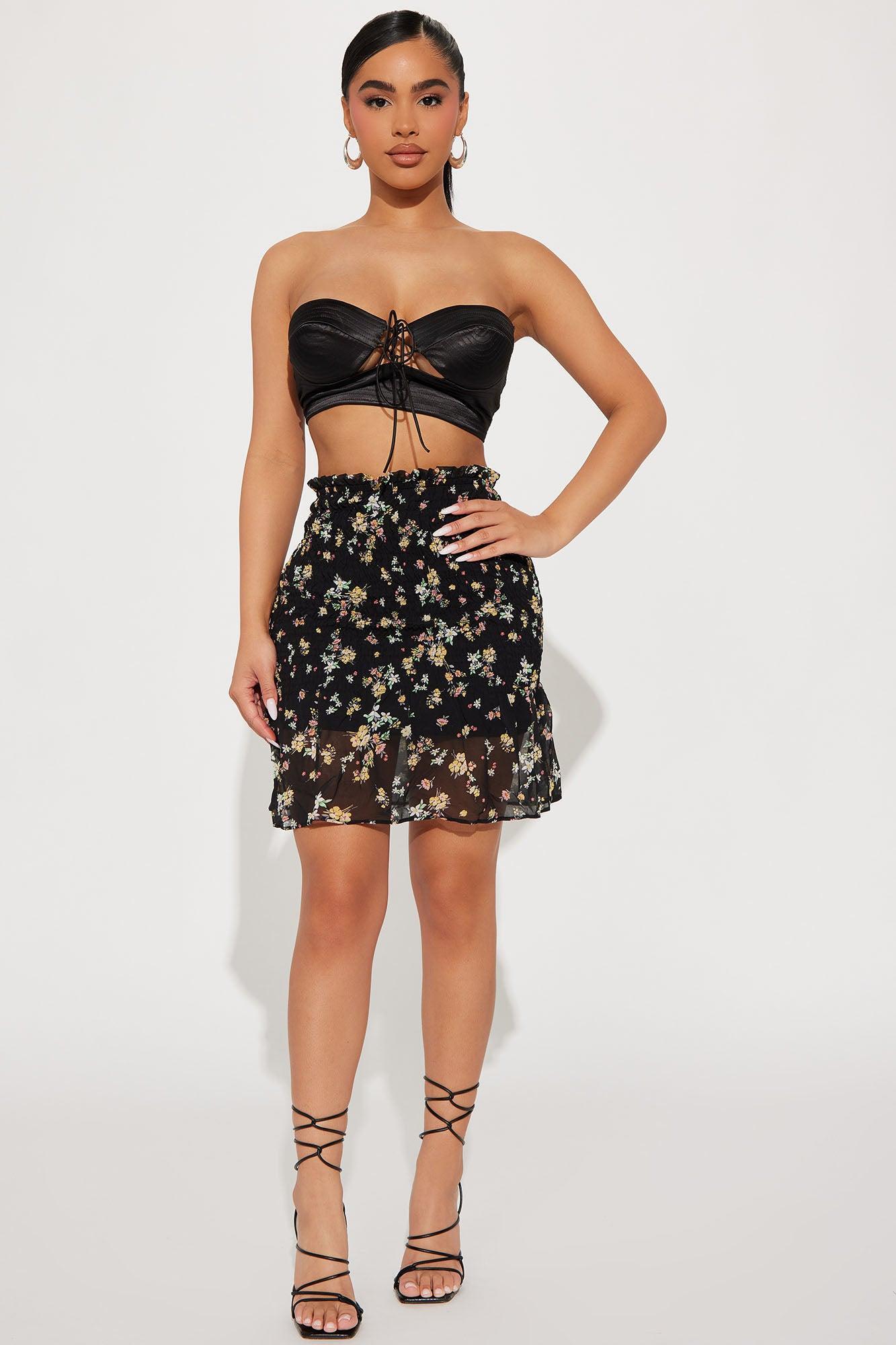 Nora Satin Tube Top - Black Product Image