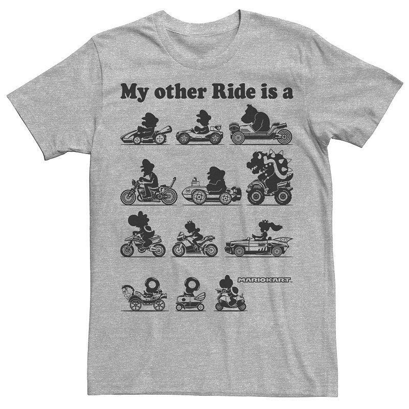 Mens Nintendo Mario Kart Other Rides Red Graphic Tee Athletic Grey Product Image