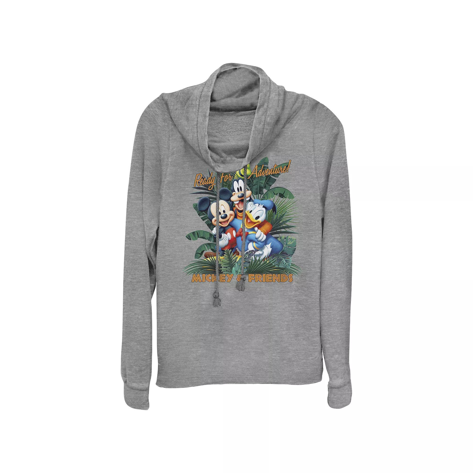 Women's Moon Sun And Stars Cowlneck Graphic Lightweight Long Sleeve, Girl's, Size: Small, Gray Grey Product Image