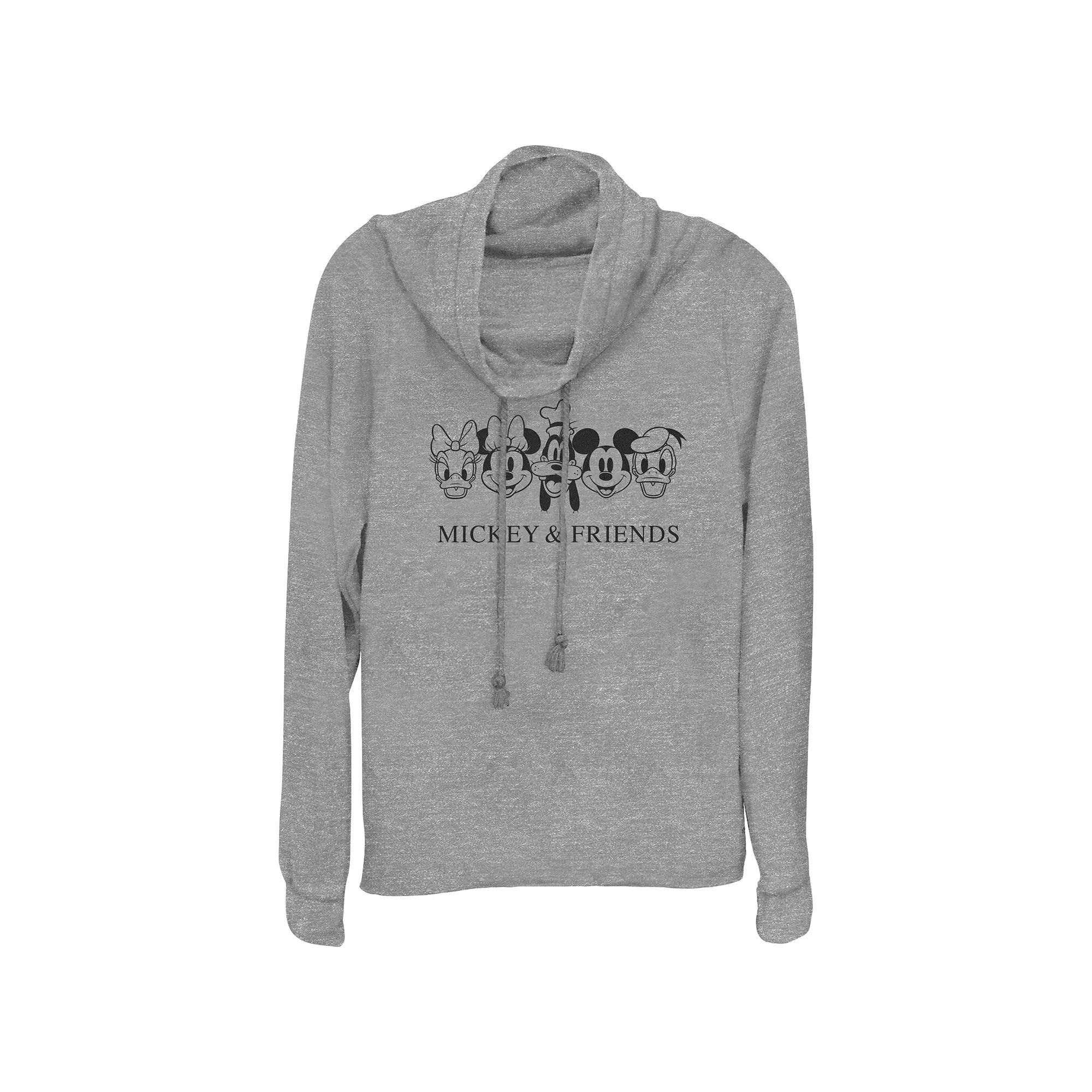 Disney's Tinker Bell Fall Icons Women's Cowlneck Graphic Lightweight Long Sleeve, Size: Small, Gray Grey Product Image
