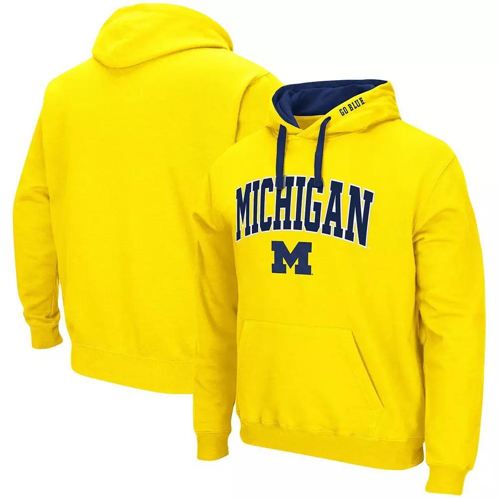 Men's Colosseum Maize Michigan Wolverines Big & Tall Arch & Logo 2.0 Pullover Hoodie, Size: 4XB, Gold Product Image
