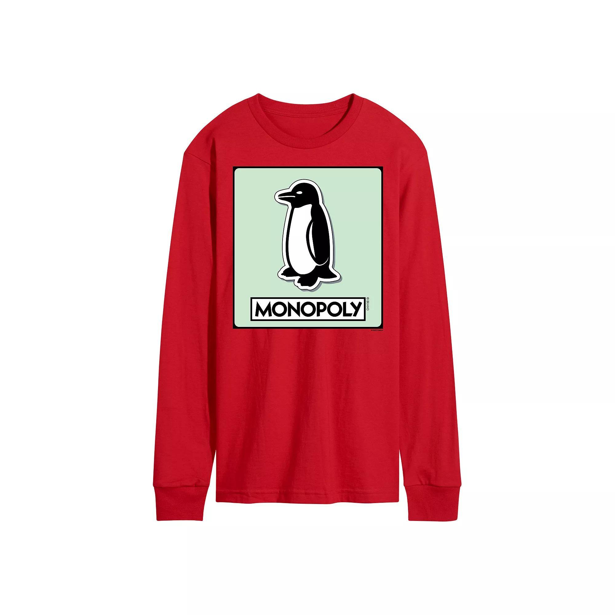 Mens Monopoly Penguin Game Token Long Sleeve Graphic Tee Product Image