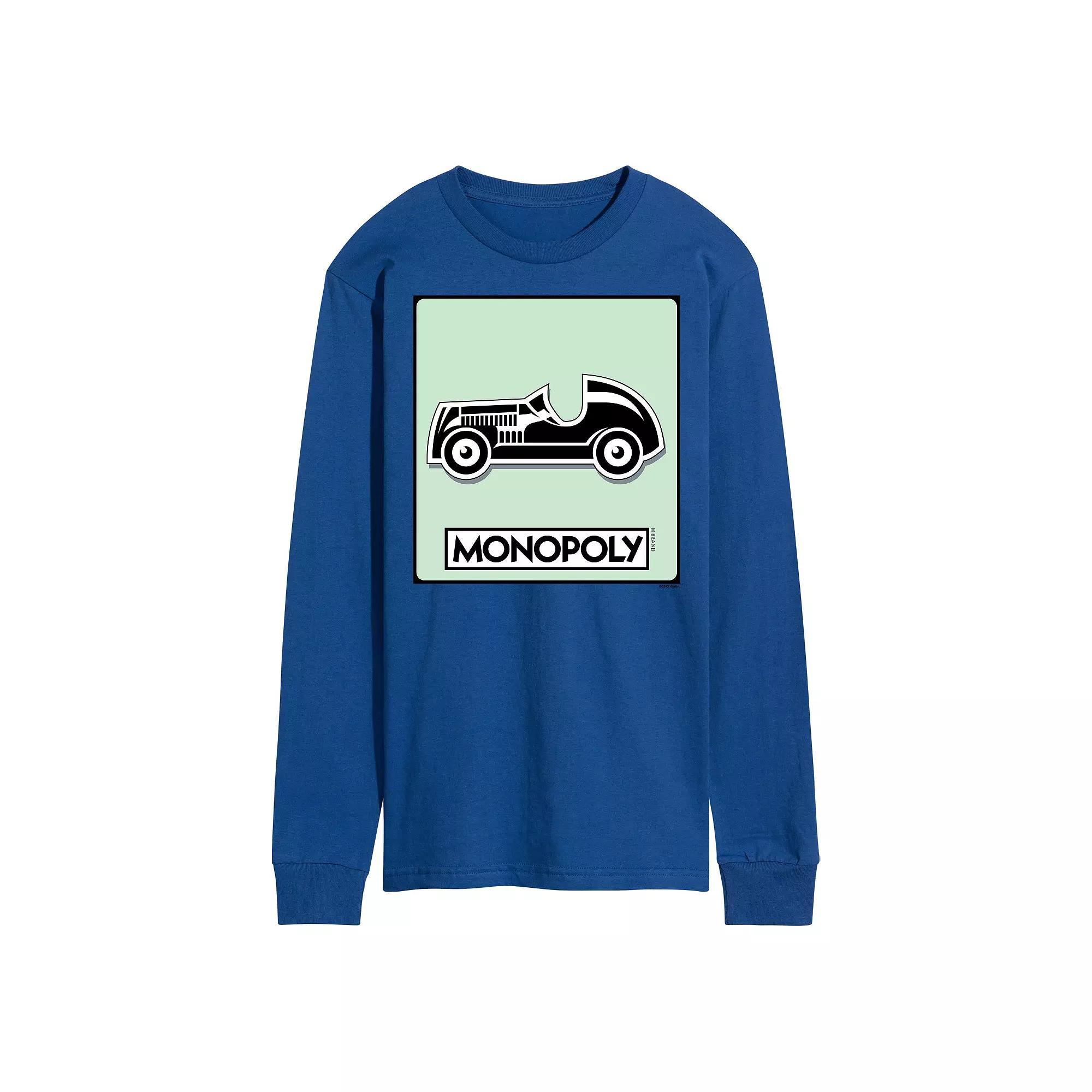Mens Monopoly Car Game Token Long Sleeve Graphic Tee Product Image