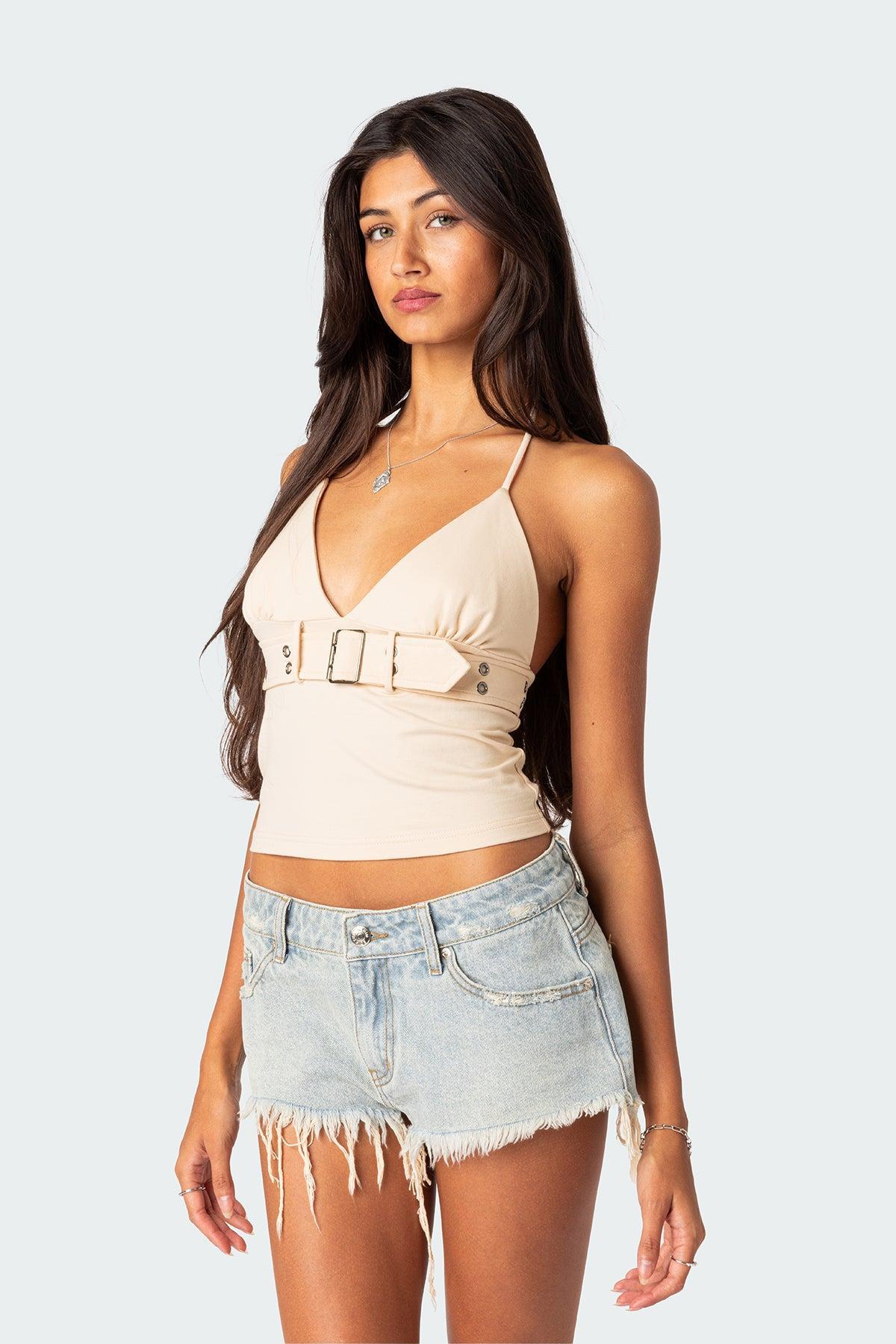 Birdie Buckle Belted Top Product Image