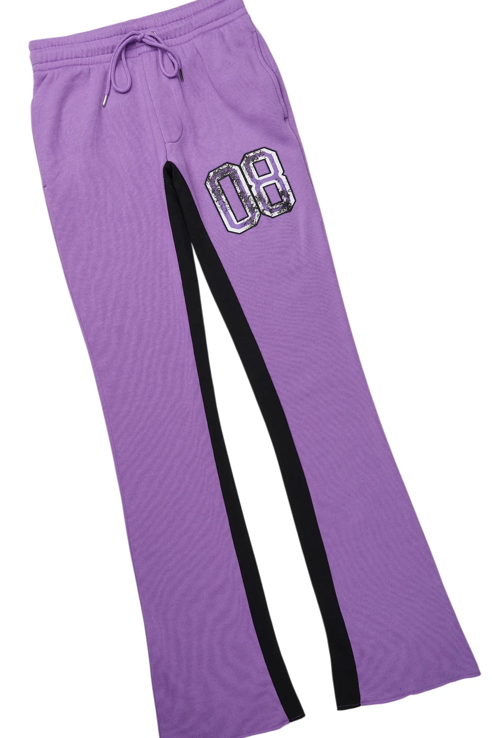 Fields Purple/White Long Sleeve T-Shirt/Baggy Pant Set Male Product Image