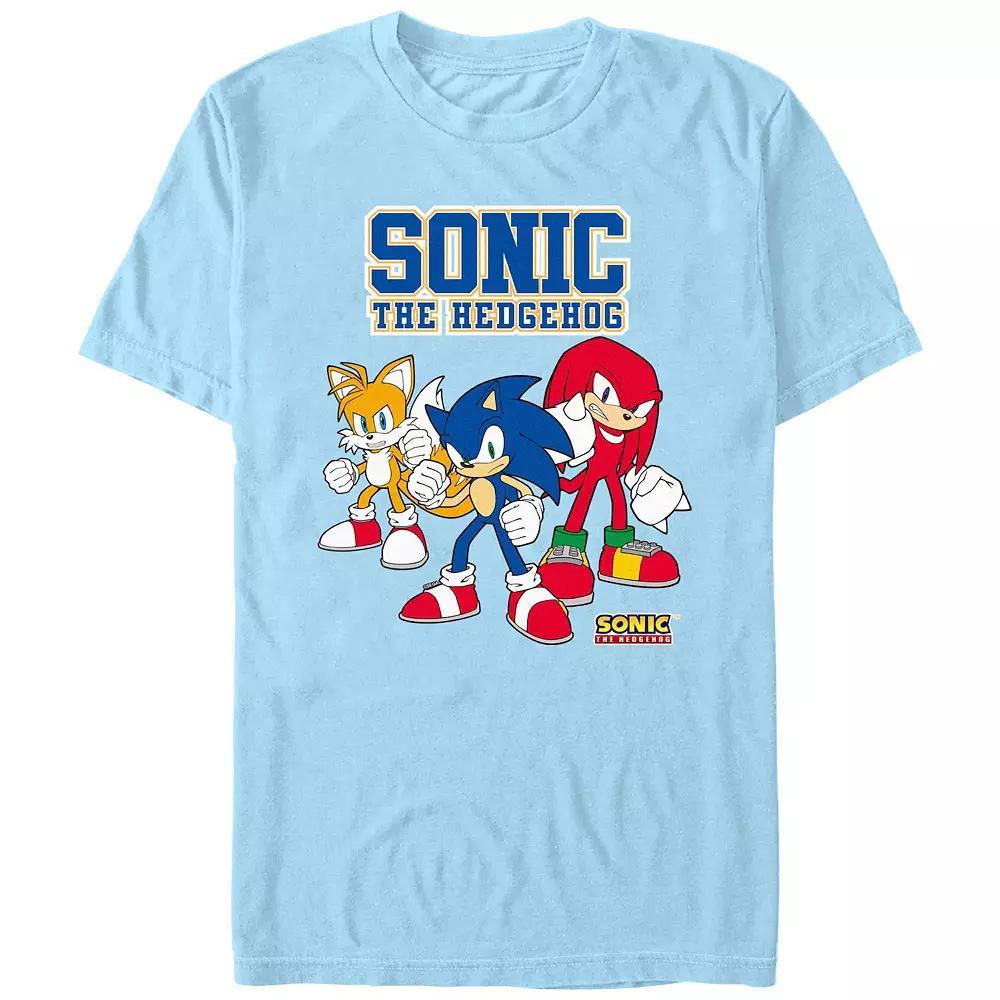 Men's Sonic The Hedgehog Team Up Graphic Tee, Size: Large, Light Blue Product Image