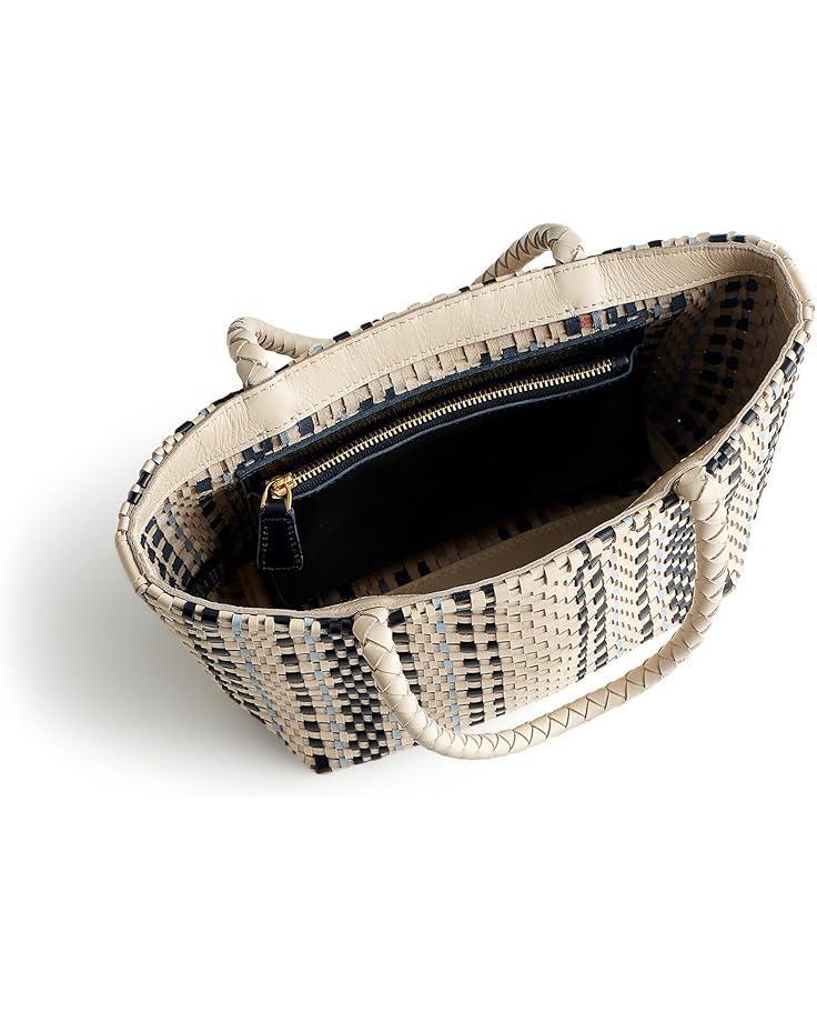 Mini Black And White Straw Tote Product Image