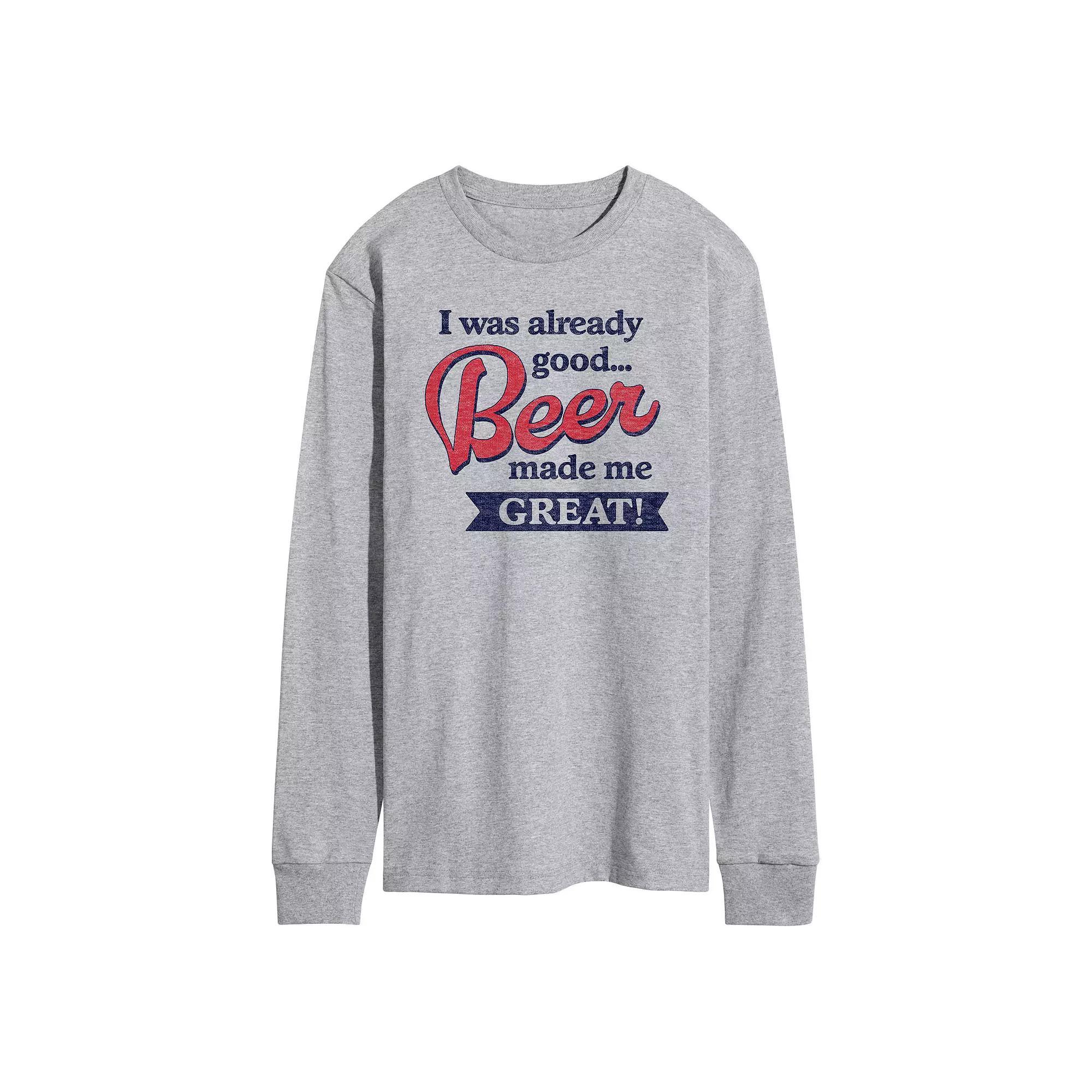 Mens Already Good Beer Great Long Sleeve Graphic Tee Product Image