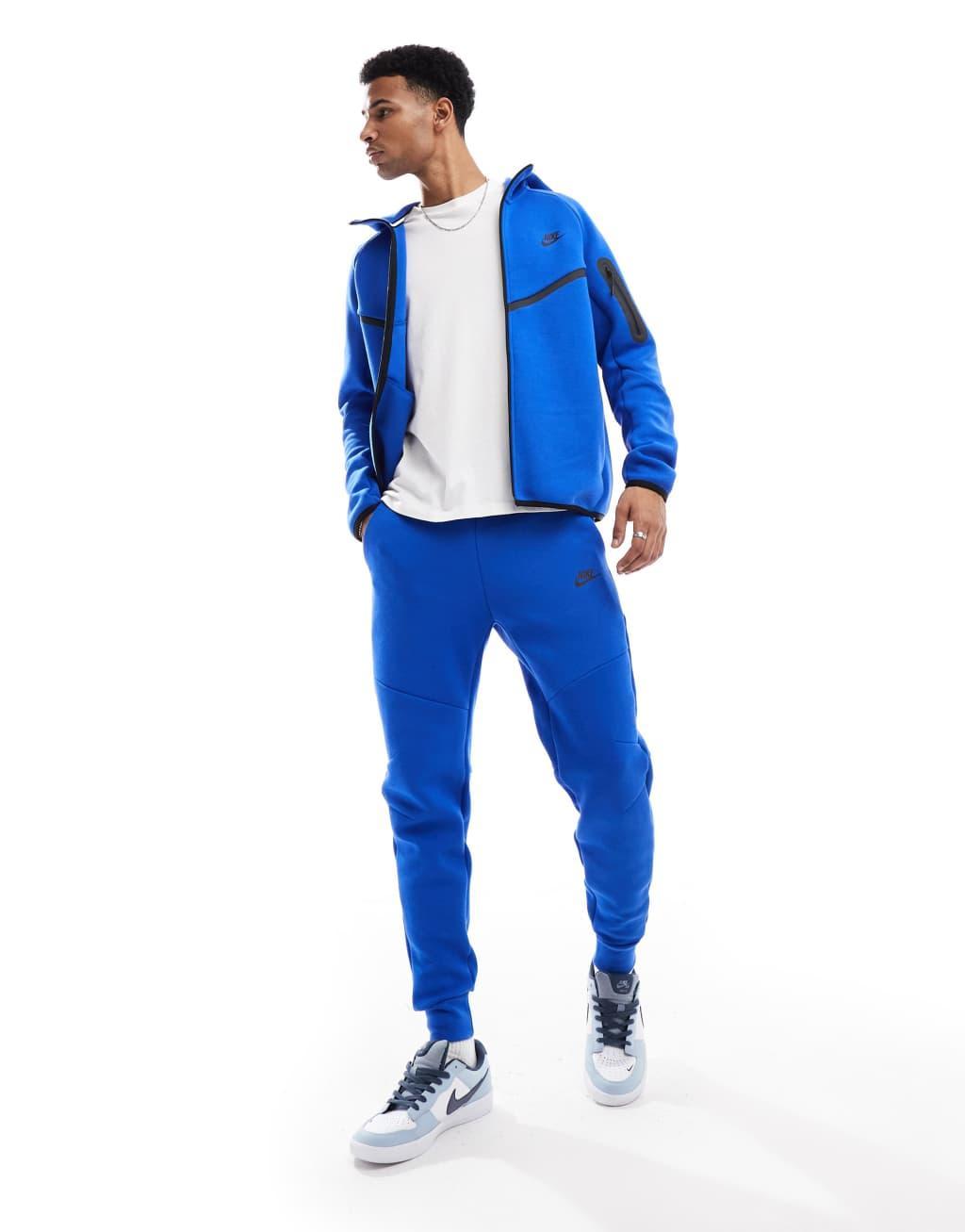 Nike Tech Fleece full zip hoodie in blue Product Image