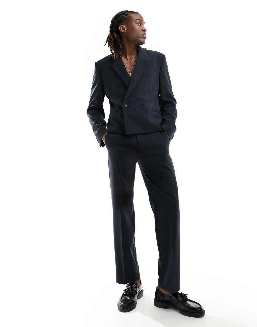 ASOS DESIGN straight suit pants in black Product Image