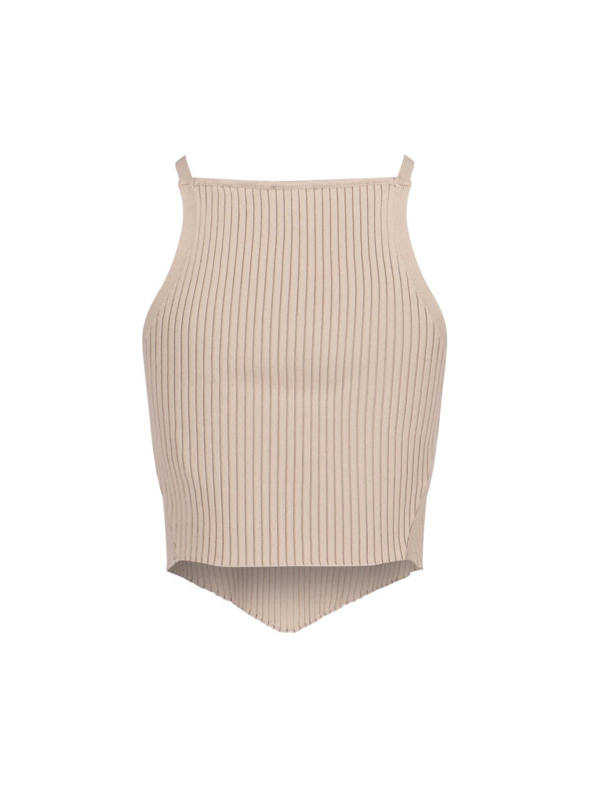 COURRÈGES Knit Top In Beige Product Image