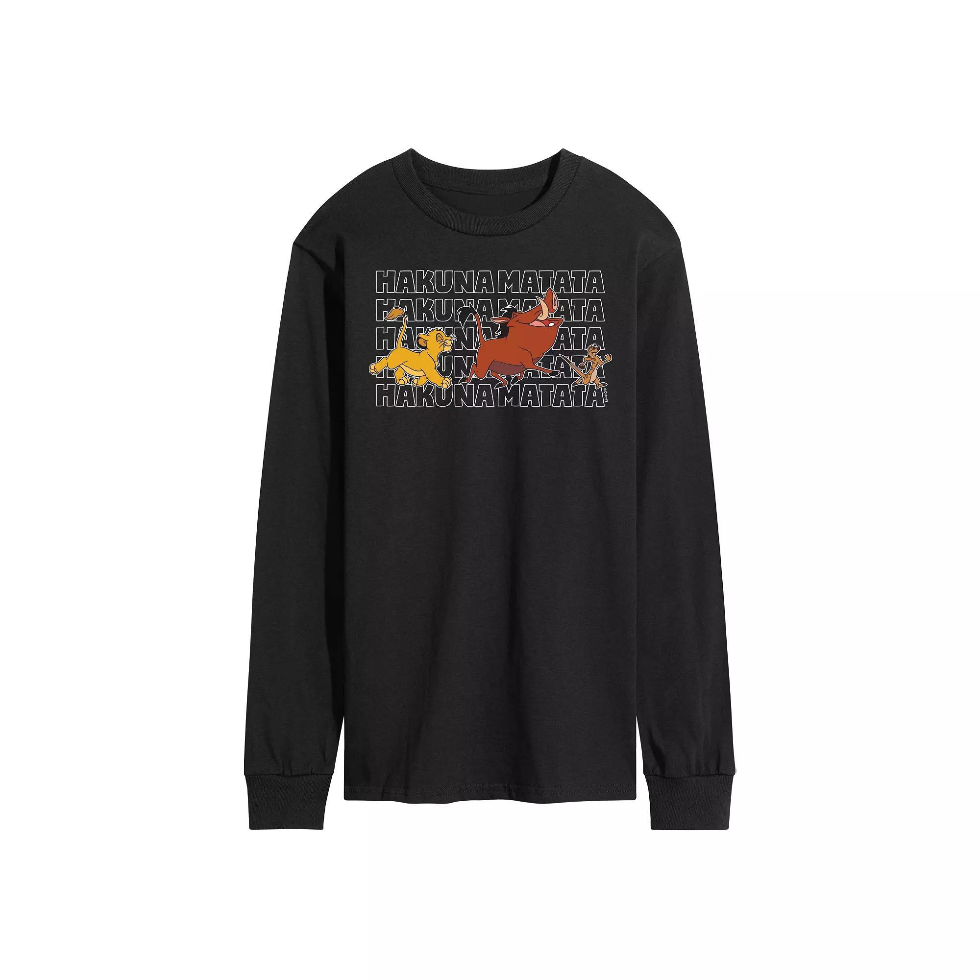 Disneys The Lion King Mens Hakuna Matata Long Sleeve Graphic Tee Product Image