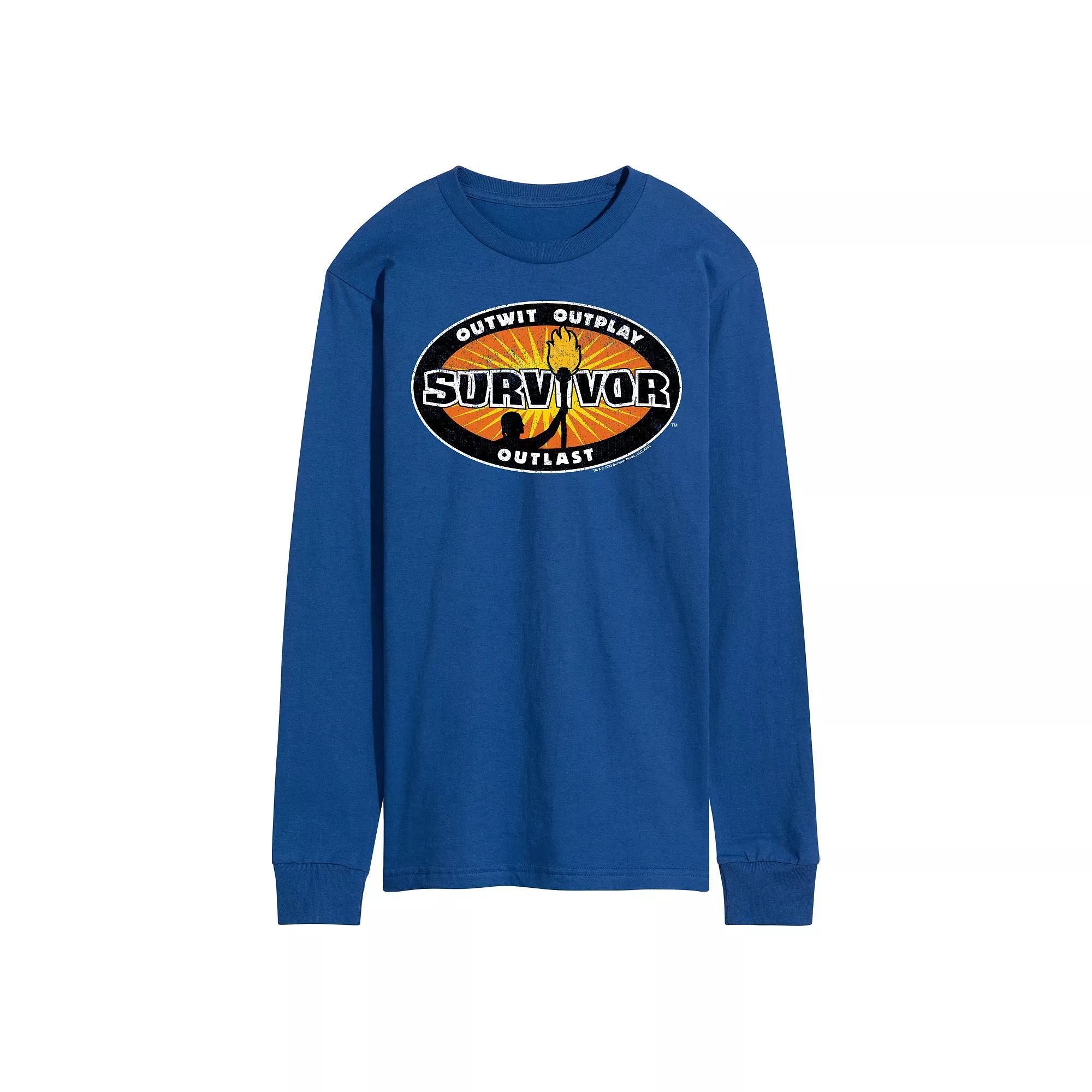 Mens Survivor Logo Long Sleeve Graphic Tee Product Image