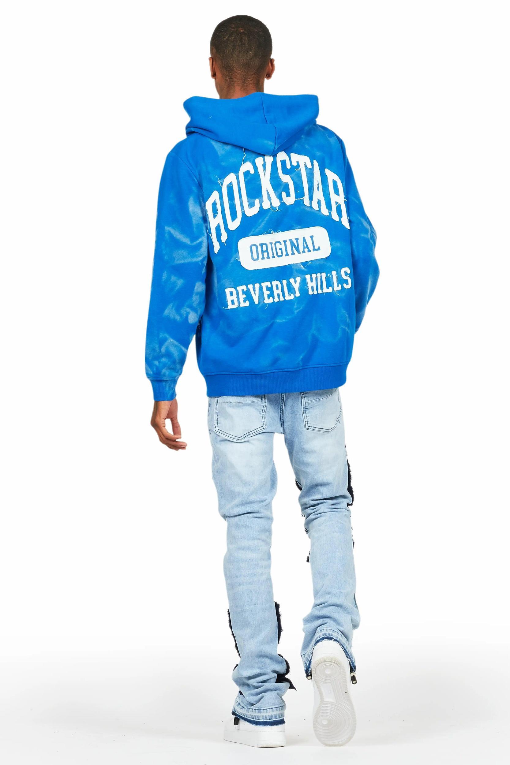 Destry Blue Patchwork Stacked Flare Jean Male Product Image