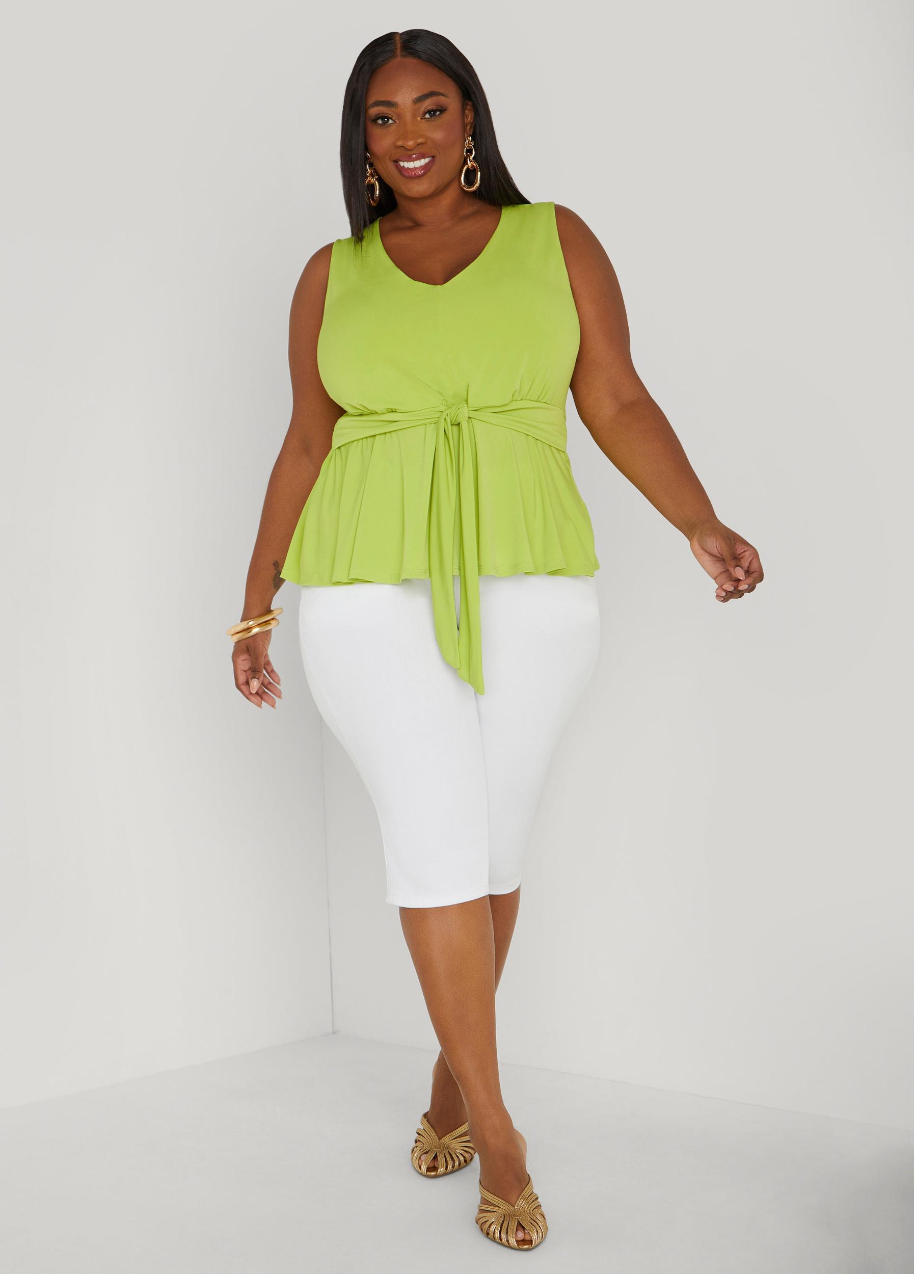 Tie Front Peplum Top Product Image